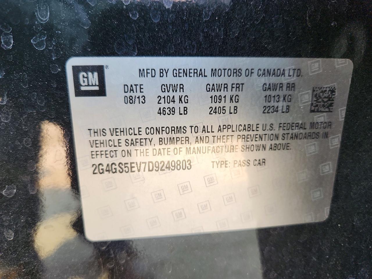 2013 Buick Regal Premium Black vin: 2G4GS5EV7D9249803
