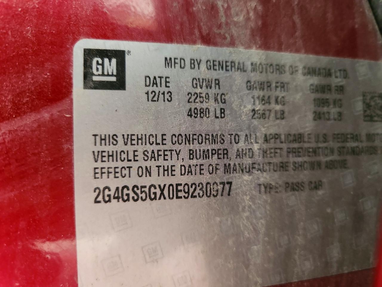 2014 Buick Regal Premium Красный vin: 2G4GS5GX0E9230977