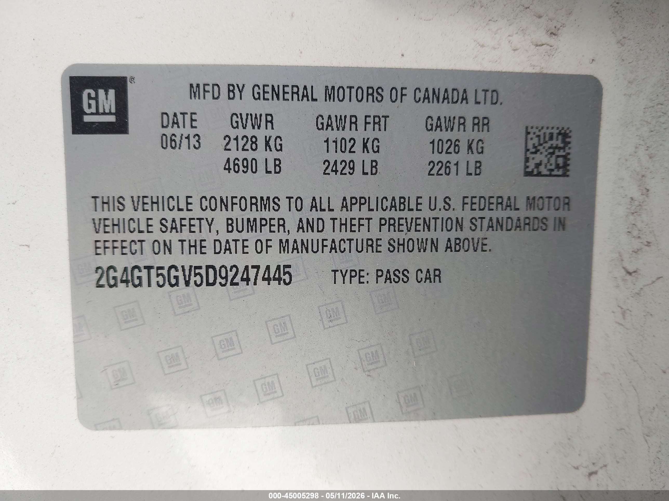 2013 Buick Regal Turbo - Premium 2 White vin: 2G4GT5GV5D9247445