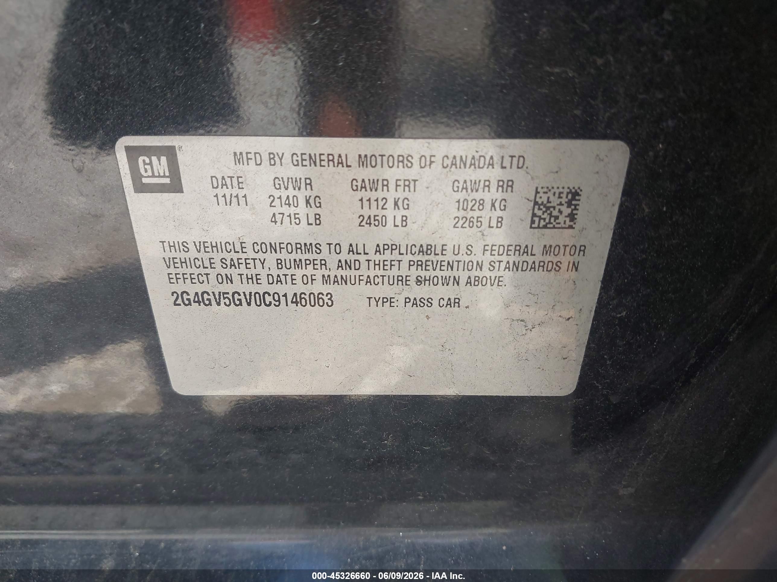 2012 Buick Regal Gs Black vin: 2G4GV5GV0C9146063