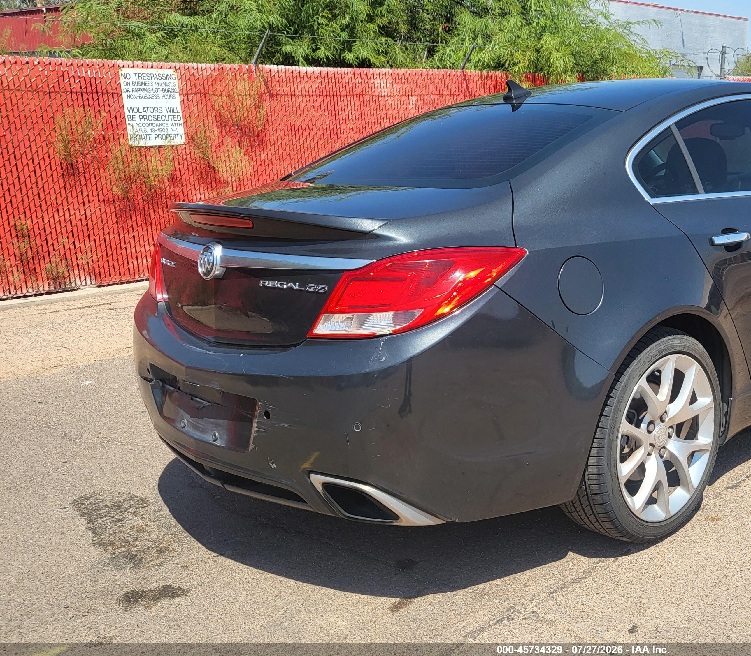 2013 Buick Regal Gs Gray vin: 2G4GV5GV6D9226839