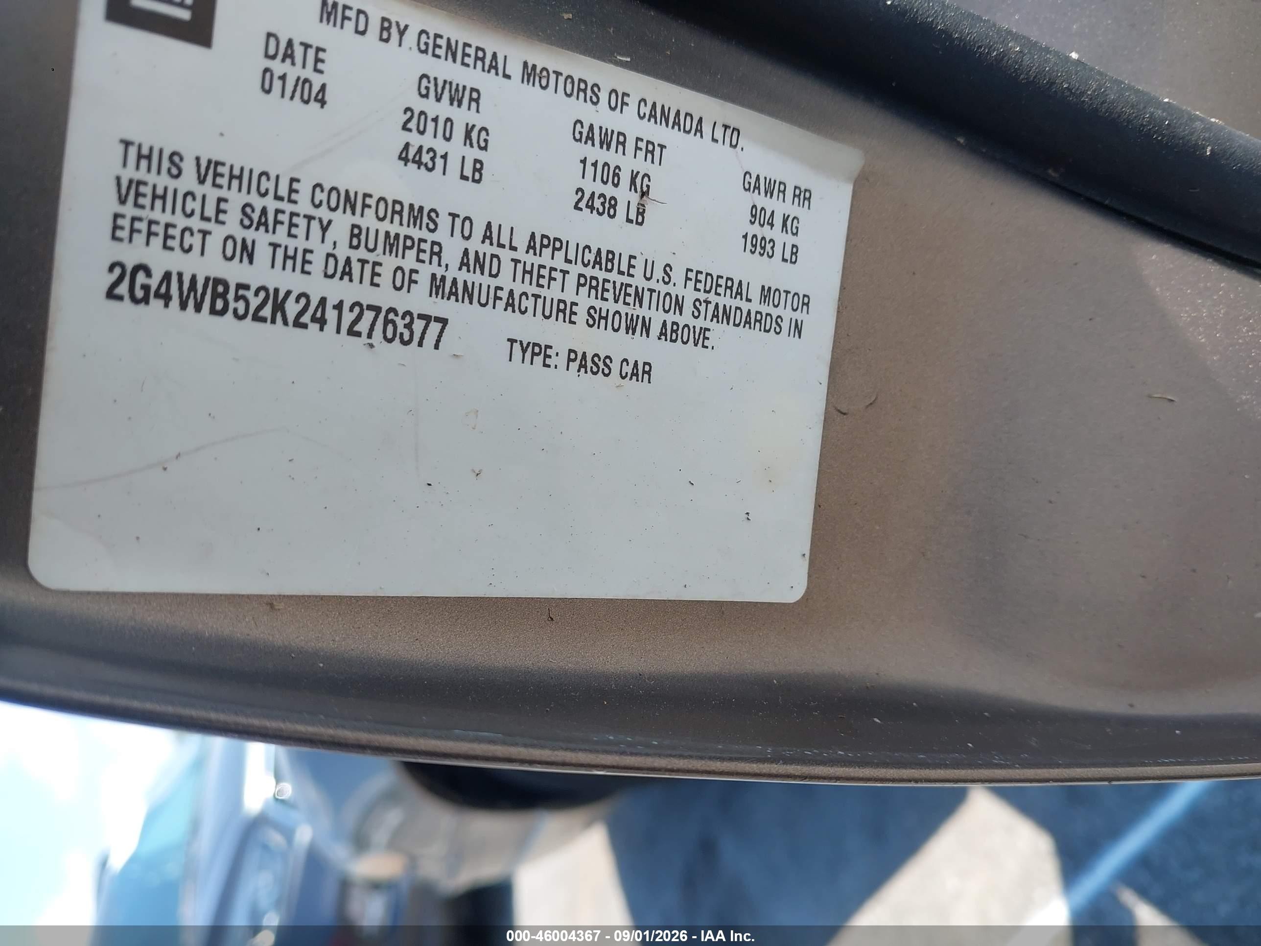 2004 Buick Regal Ls Dark Brown vin: 2G4WB52K241276377