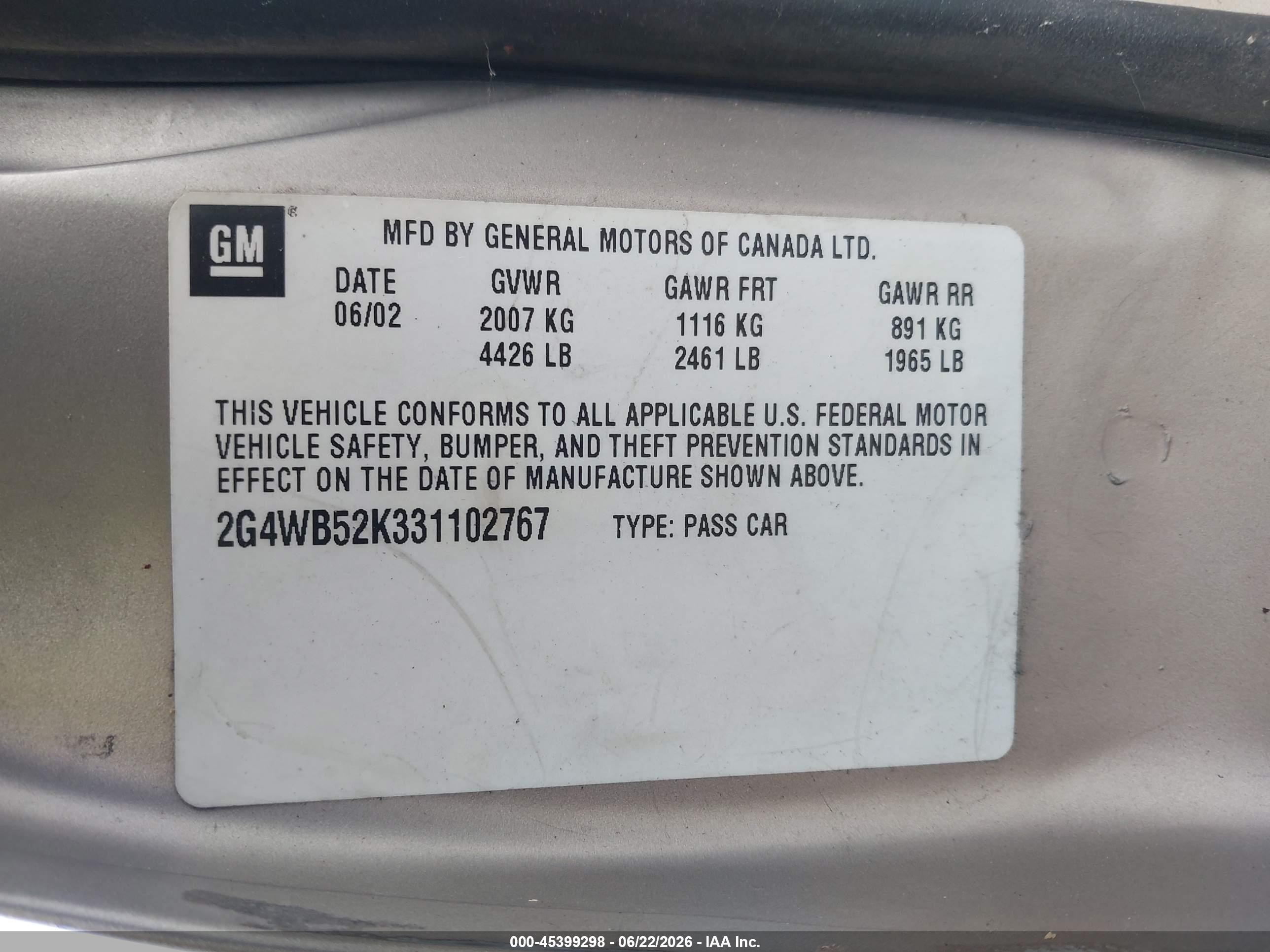 2003 Buick Regal Ls Gold vin: 2G4WB52K331102767