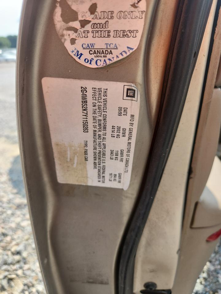 2000 Buick Regal Ls Gold vin: 2G4WB52K7Y1150263