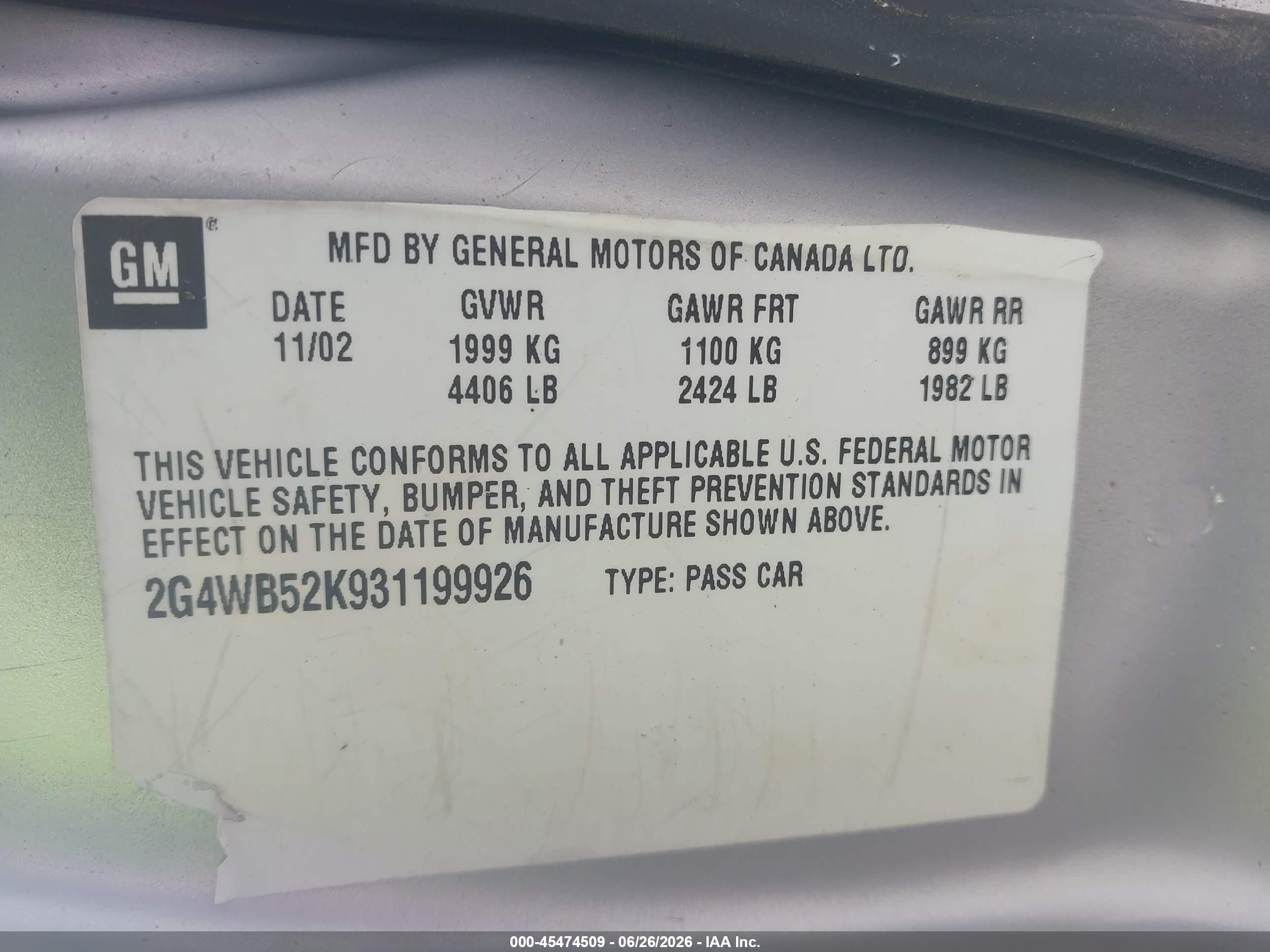 2003 Buick Regal Ls Silver vin: 2G4WB52K931199926