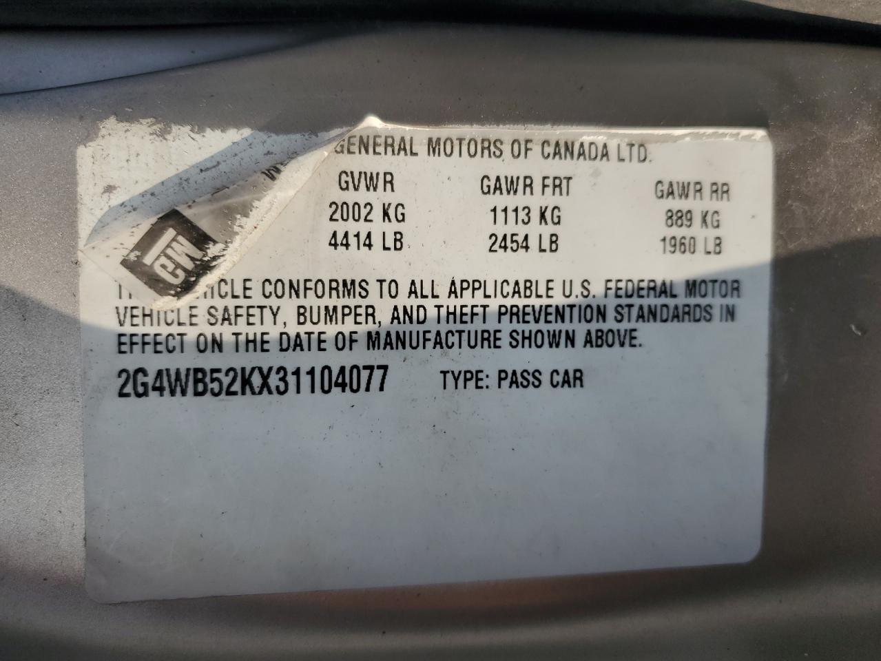 2003 Buick Regal Ls Gold vin: 2G4WB52KX31104077