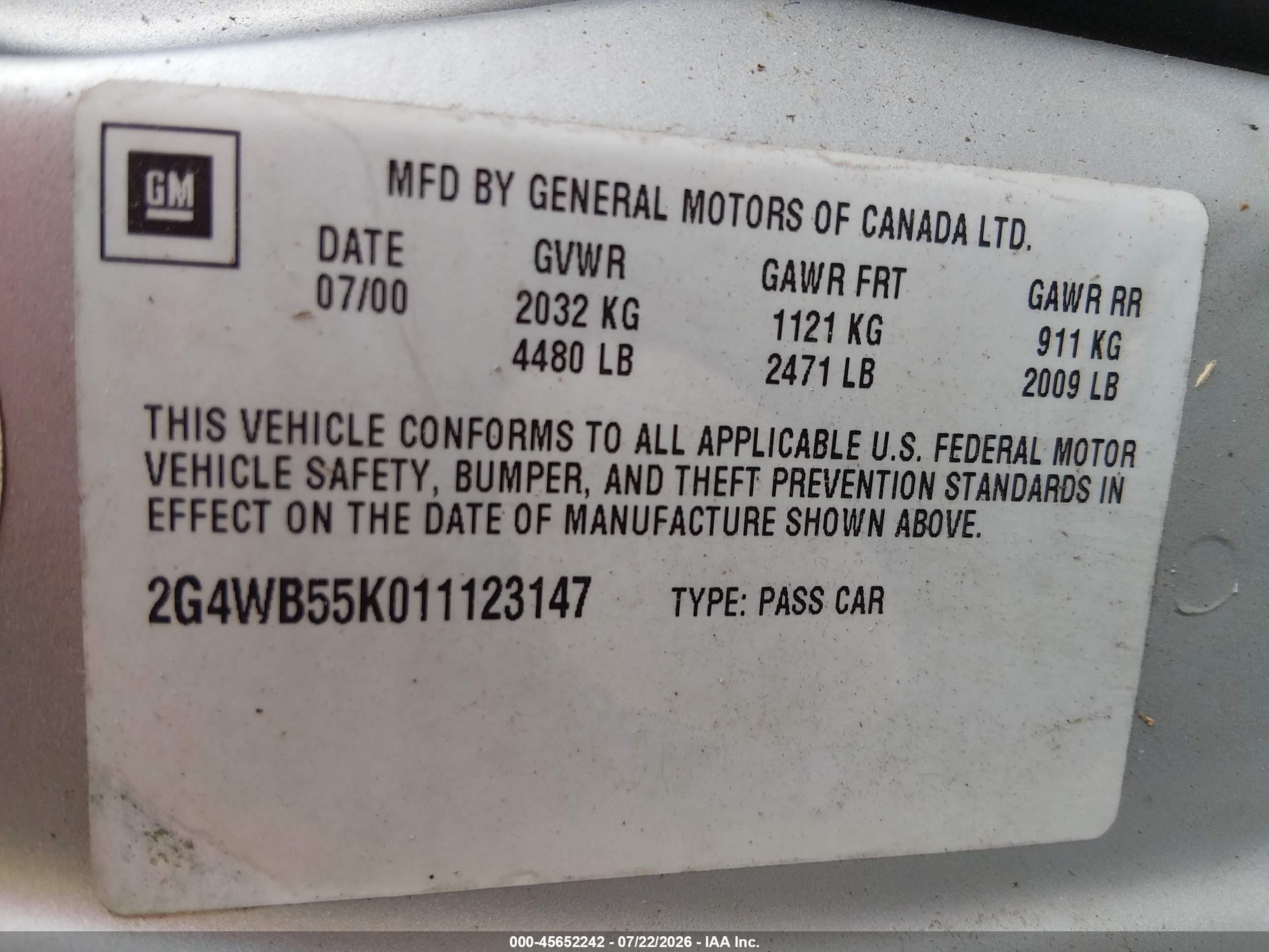 2001 Buick Regal Ls Silver vin: 2G4WB55K011123147