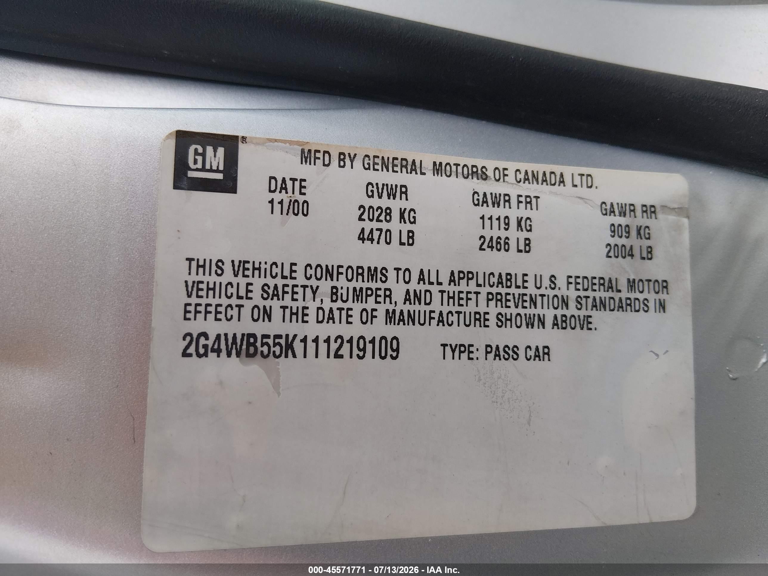 2001 Buick Regal Ls Silver vin: 2G4WB55K111219109