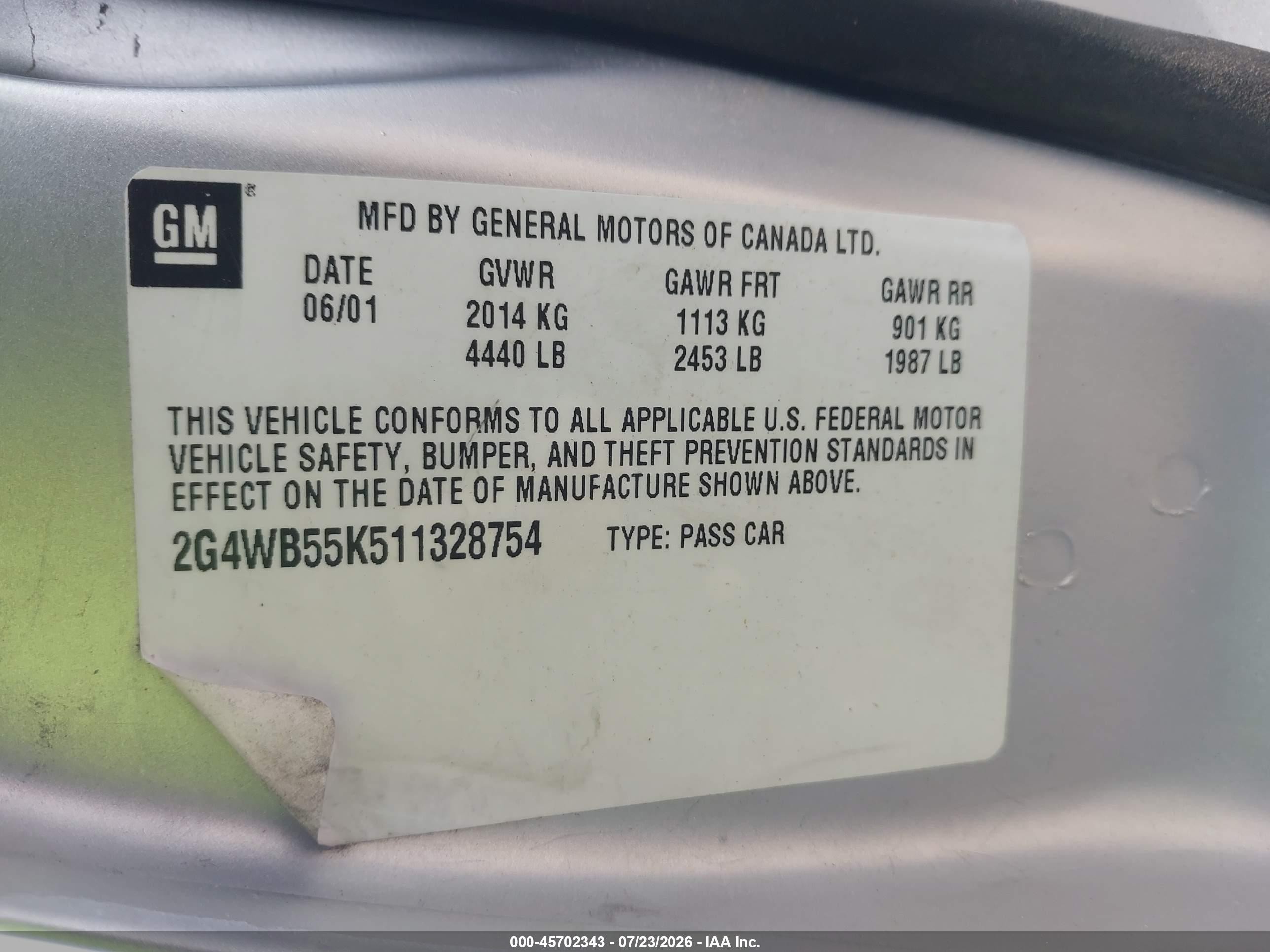 2001 Buick Regal Ls Silver vin: 2G4WB55K511328754