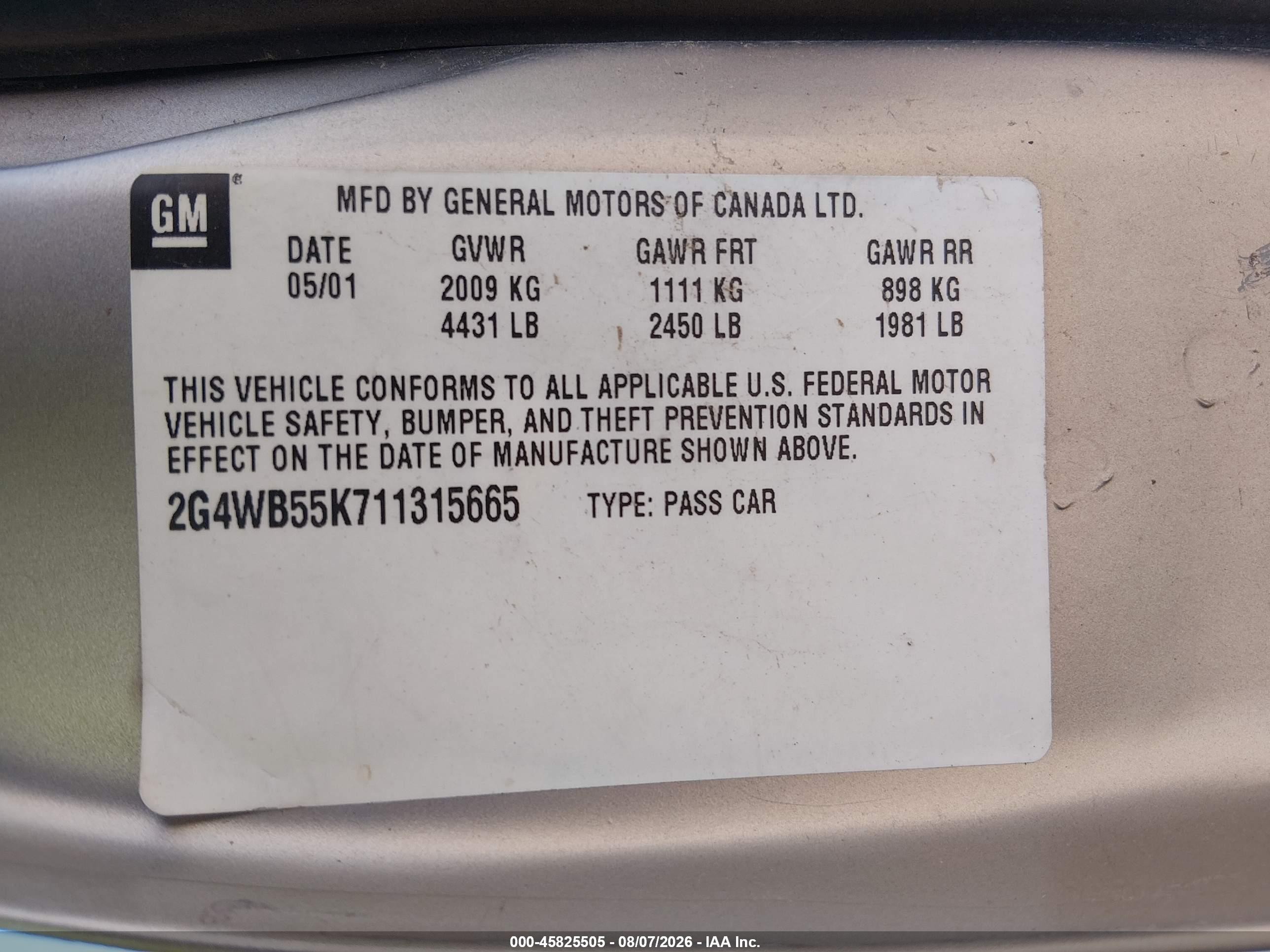 2001 Buick Regal Ls Желто-коричневый vin: 2G4WB55K711315665