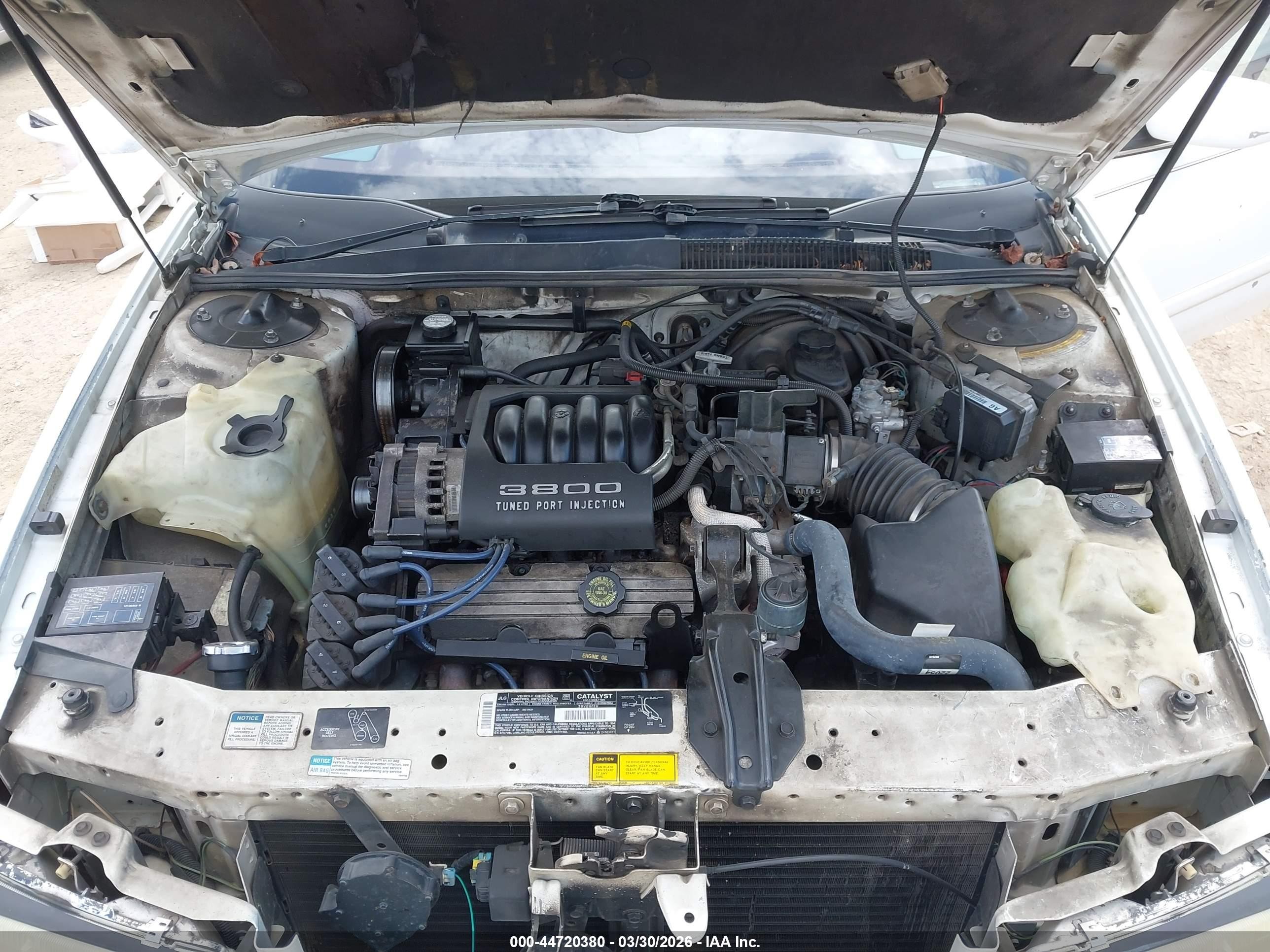 1994 Buick Regal Custom White vin: 2G4WB55L3R1419302