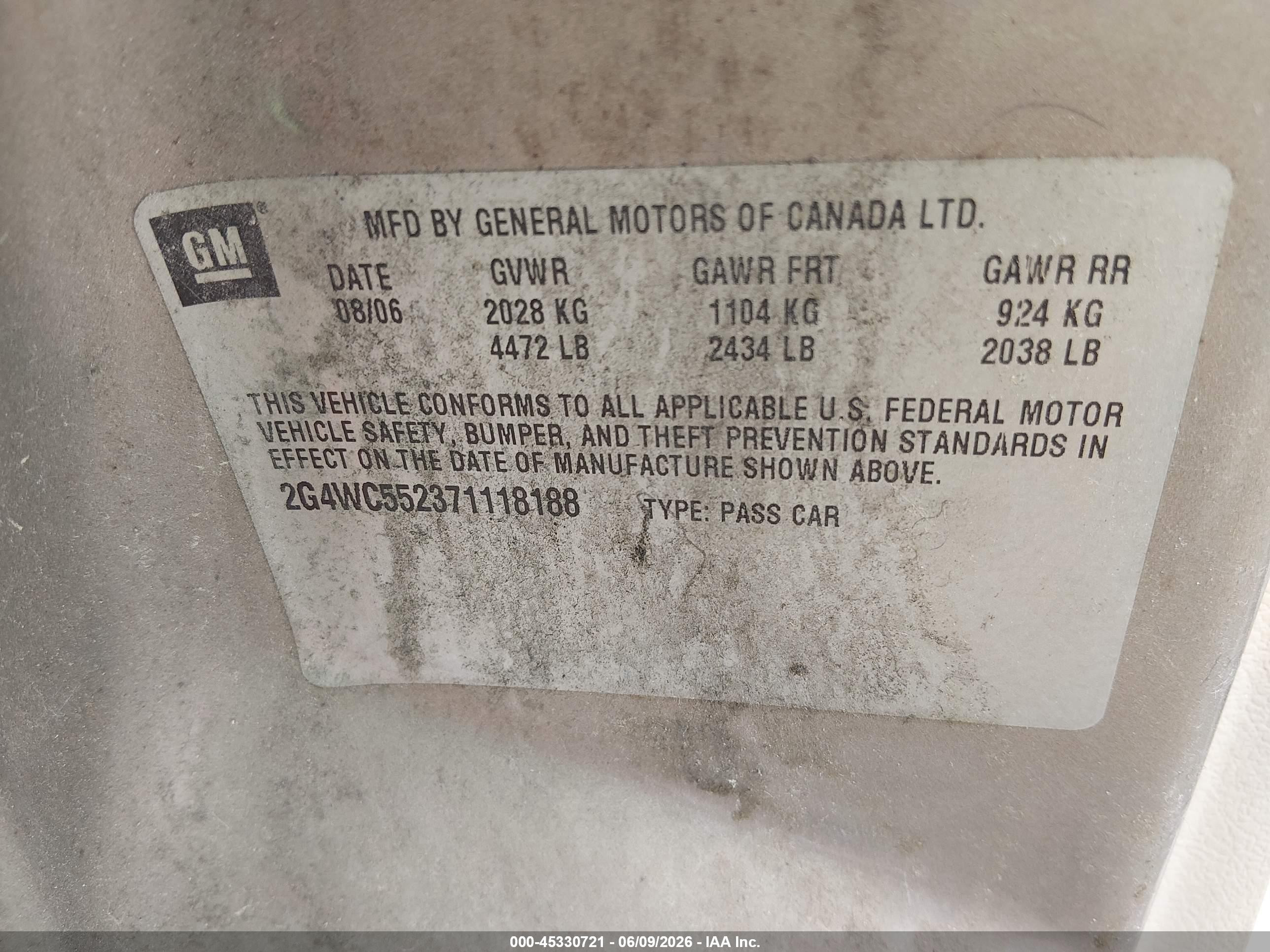 2007 Buick Lacrosse Cx Коричневый vin: 2G4WC552371118188