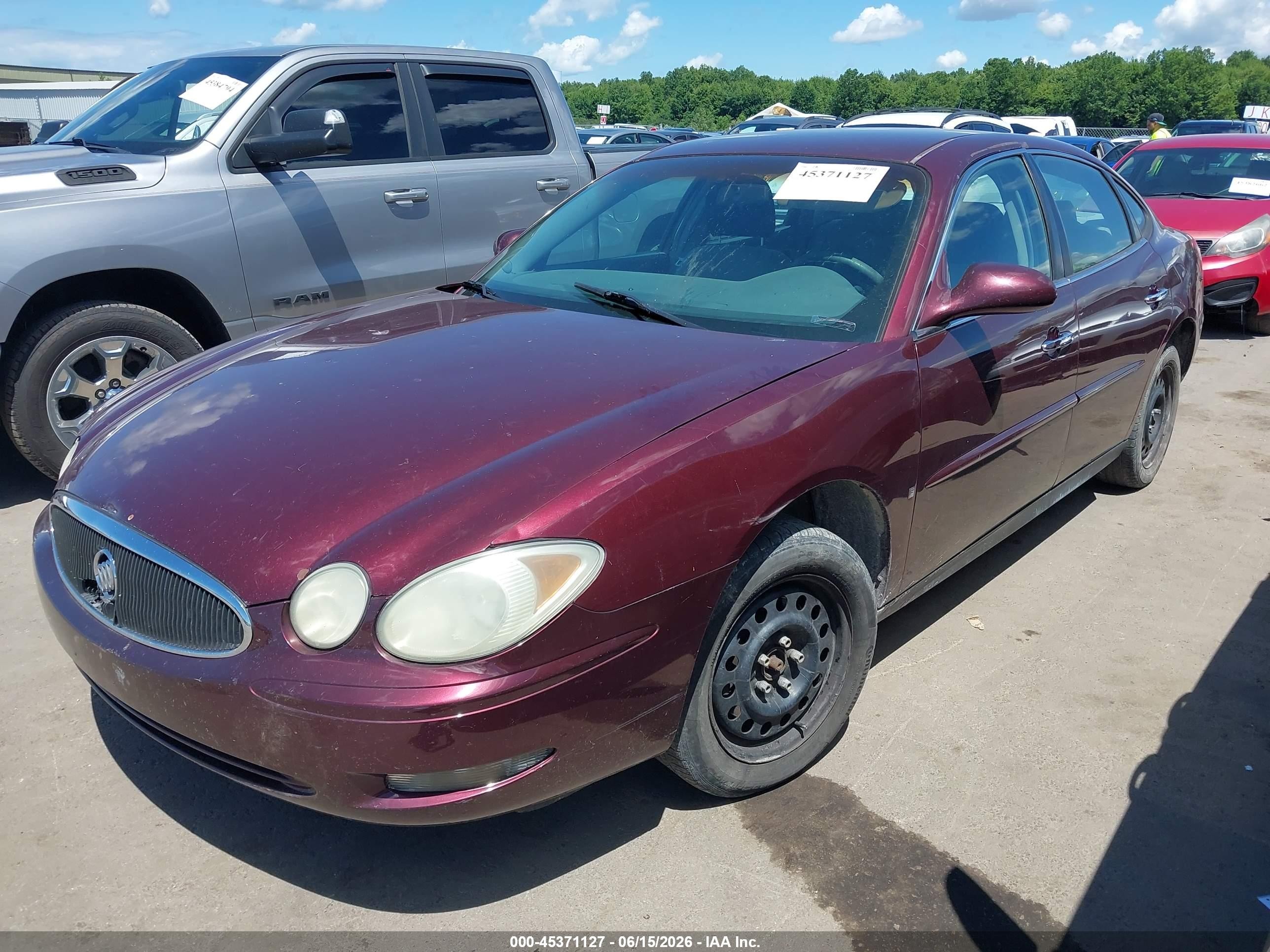 2007 Buick Lacrosse Cx Maroon vin: 2G4WC552971100486