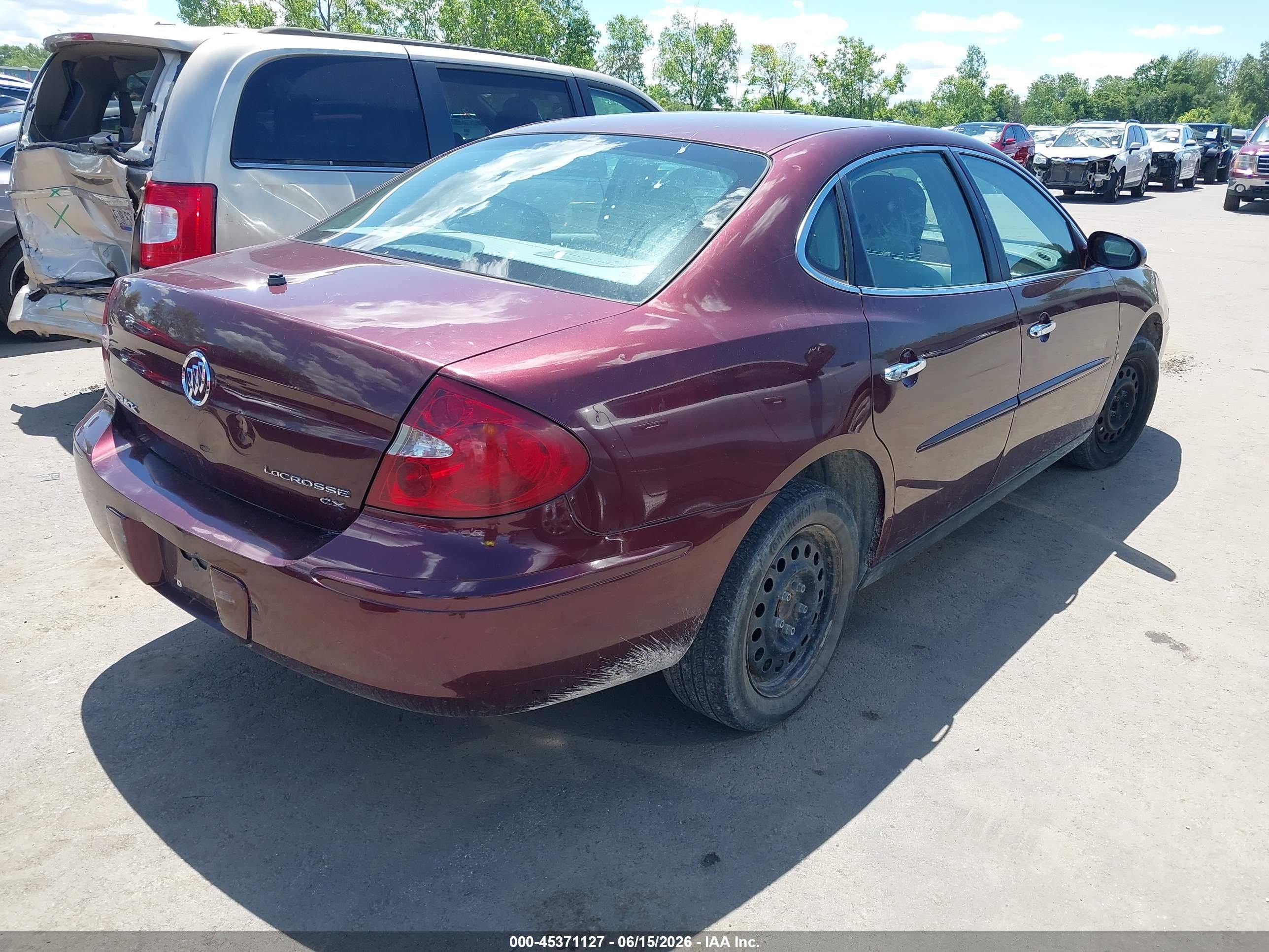 2007 Buick Lacrosse Cx Maroon vin: 2G4WC552971100486