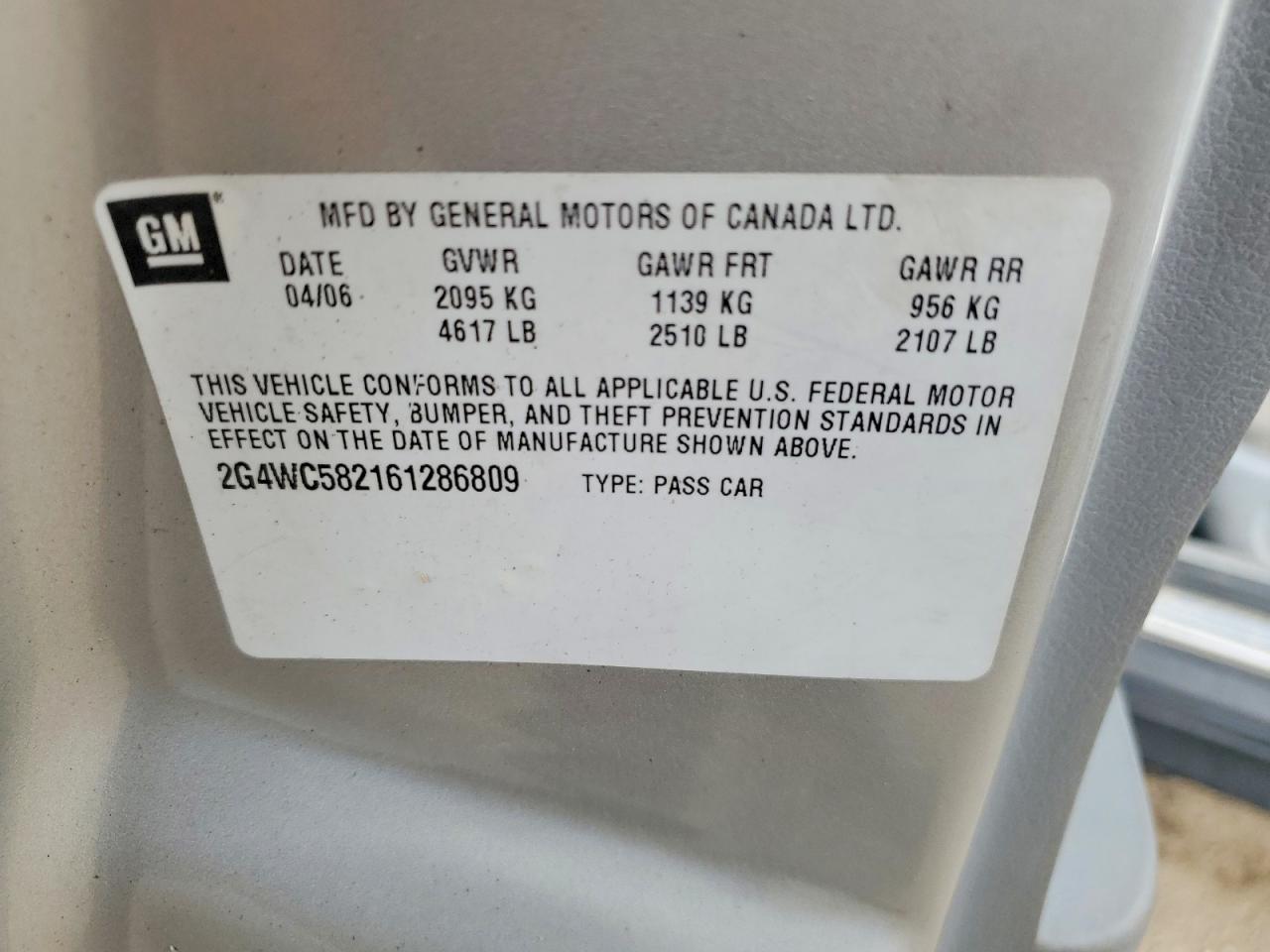 2006 Buick Lacrosse Cx Silver vin: 2G4WC582161286809