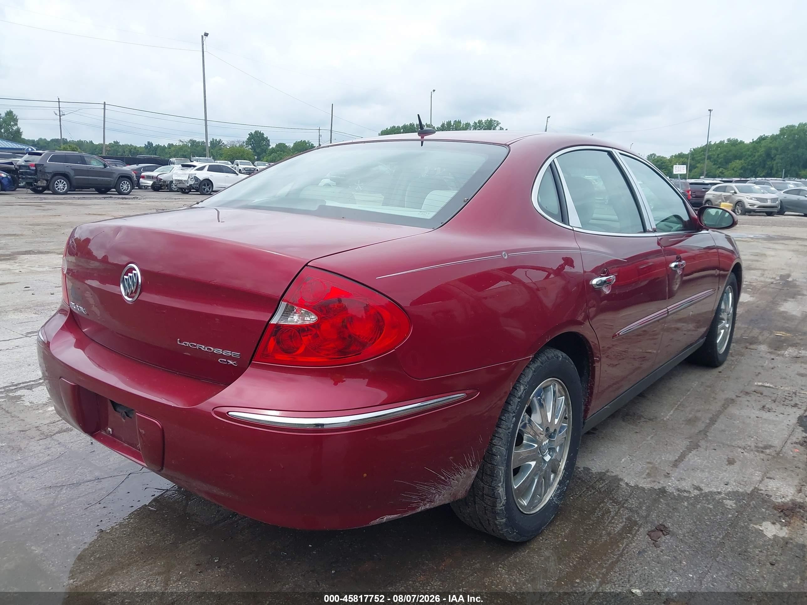 2008 Buick Lacrosse Cx Red vin: 2G4WC582181362225