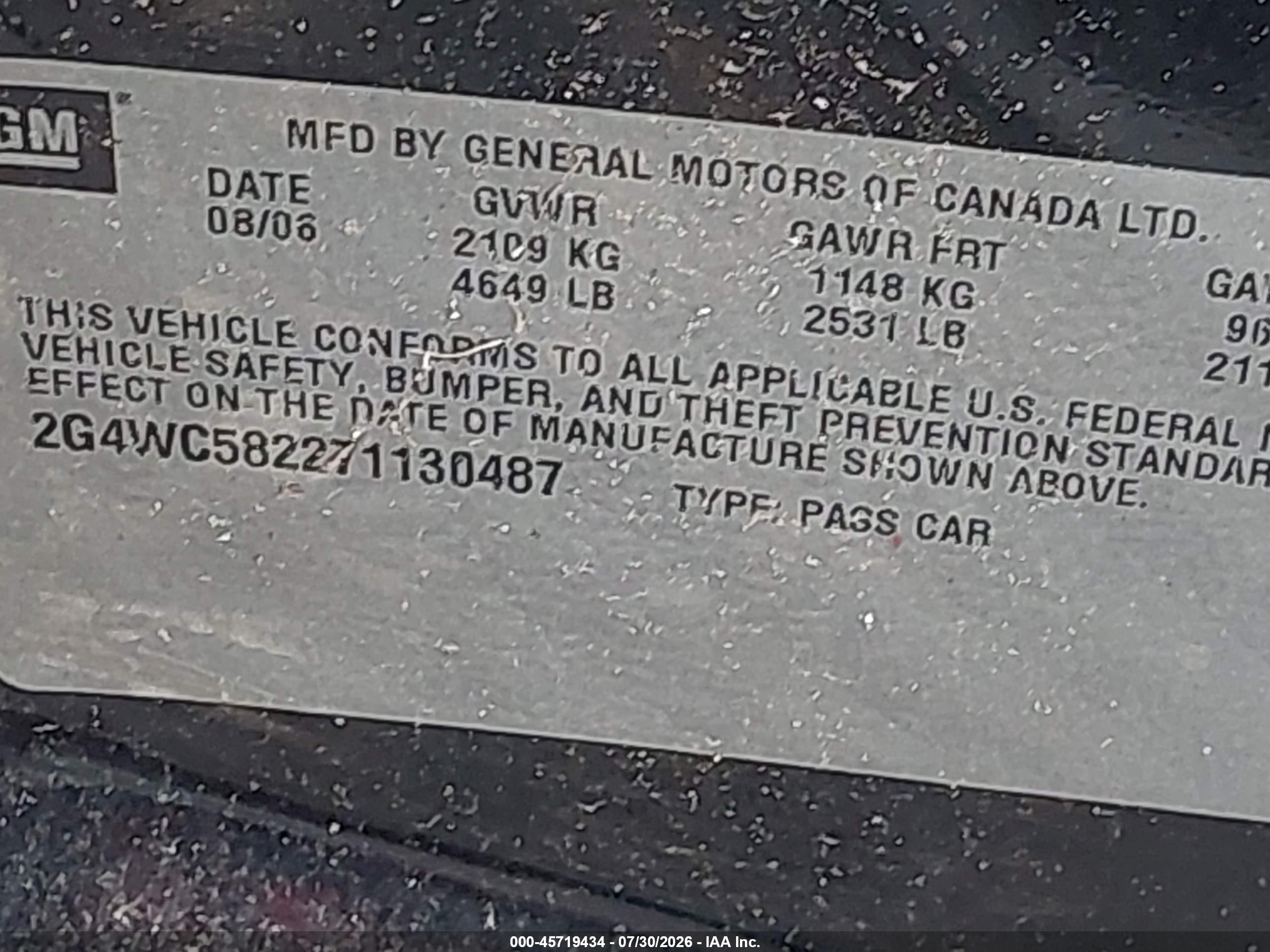 2007 Buick Lacrosse Cx Черный vin: 2G4WC582271130487