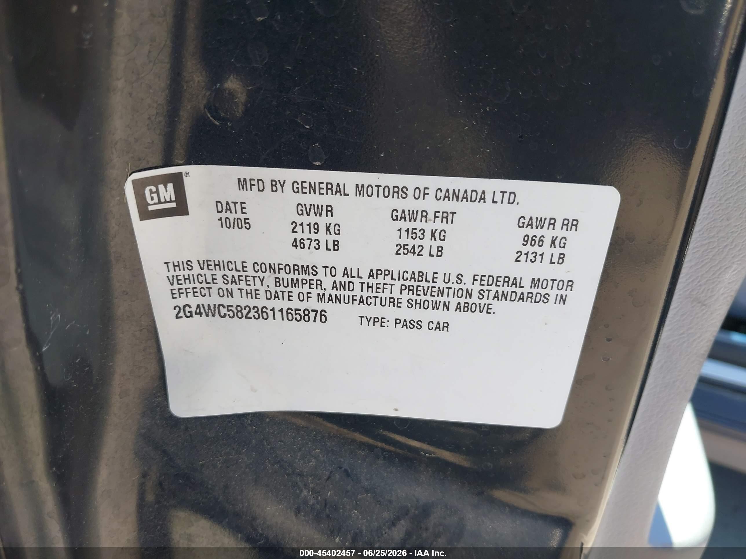 2006 Buick Lacrosse Cx Черный vin: 2G4WC582361165876