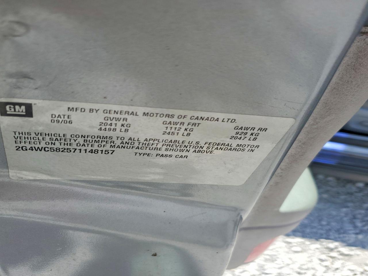 2007 Buick Lacrosse Cx Серый vin: 2G4WC582571148157
