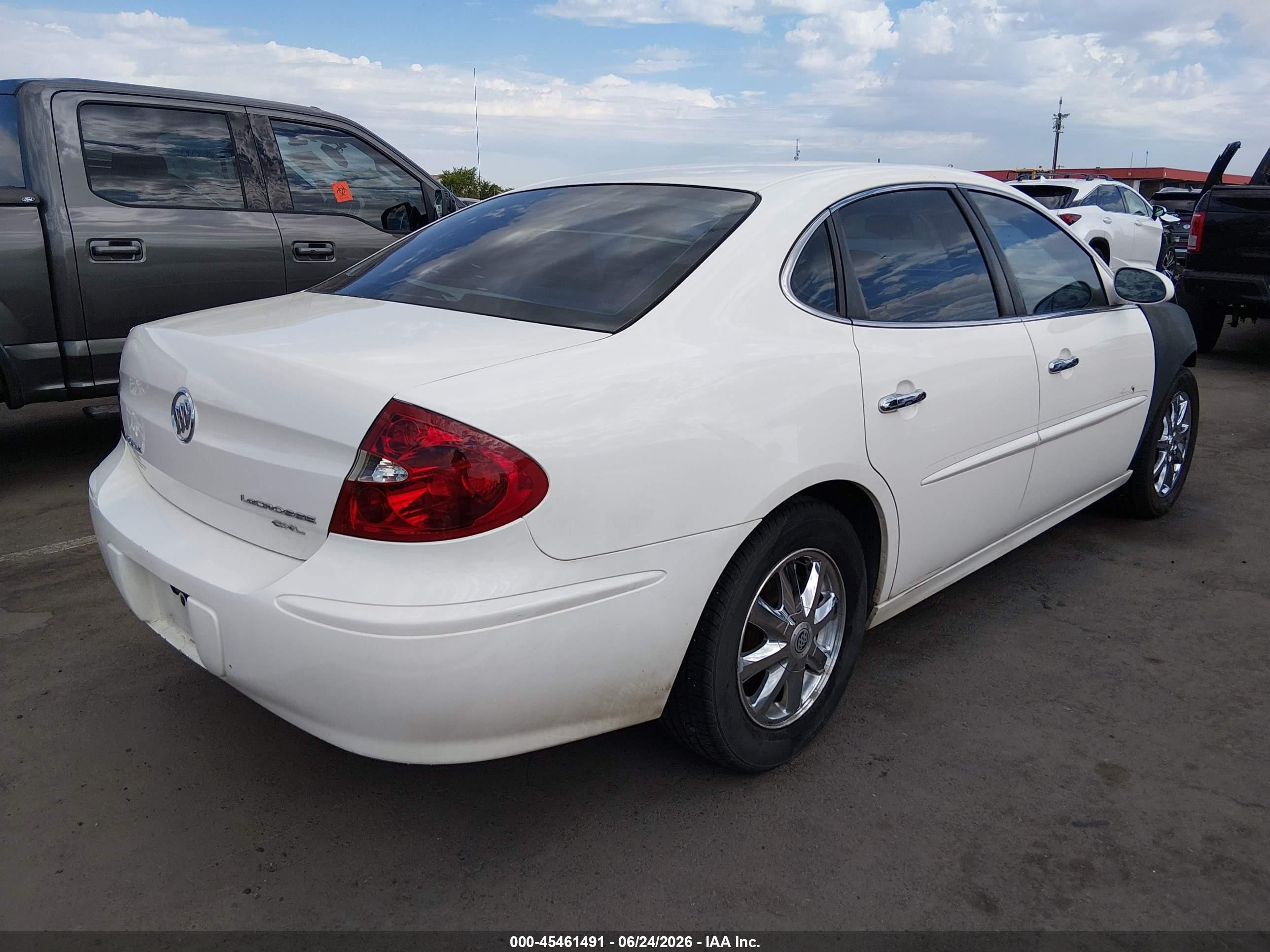 2005 Buick Lacrosse Cxl White vin: 2G4WD532051226006