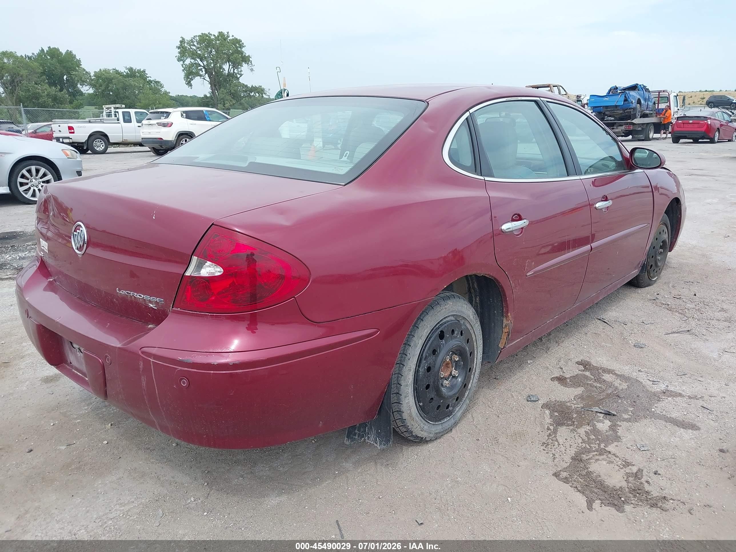 2005 Buick Lacrosse Cxl Maroon vin: 2G4WD532551143476
