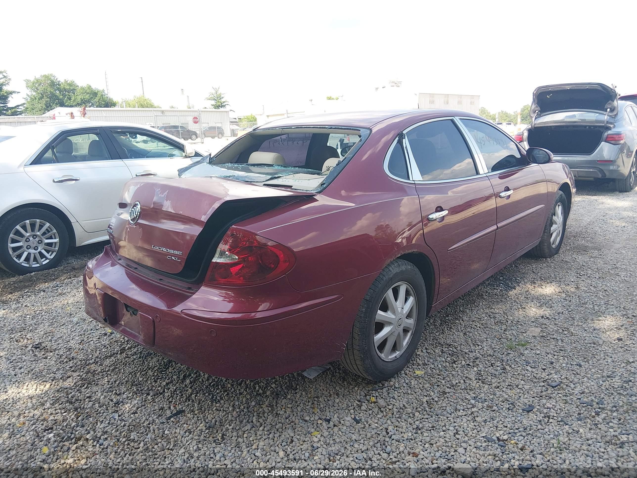 2005 Buick Lacrosse Cxl Красный vin: 2G4WD532551261415