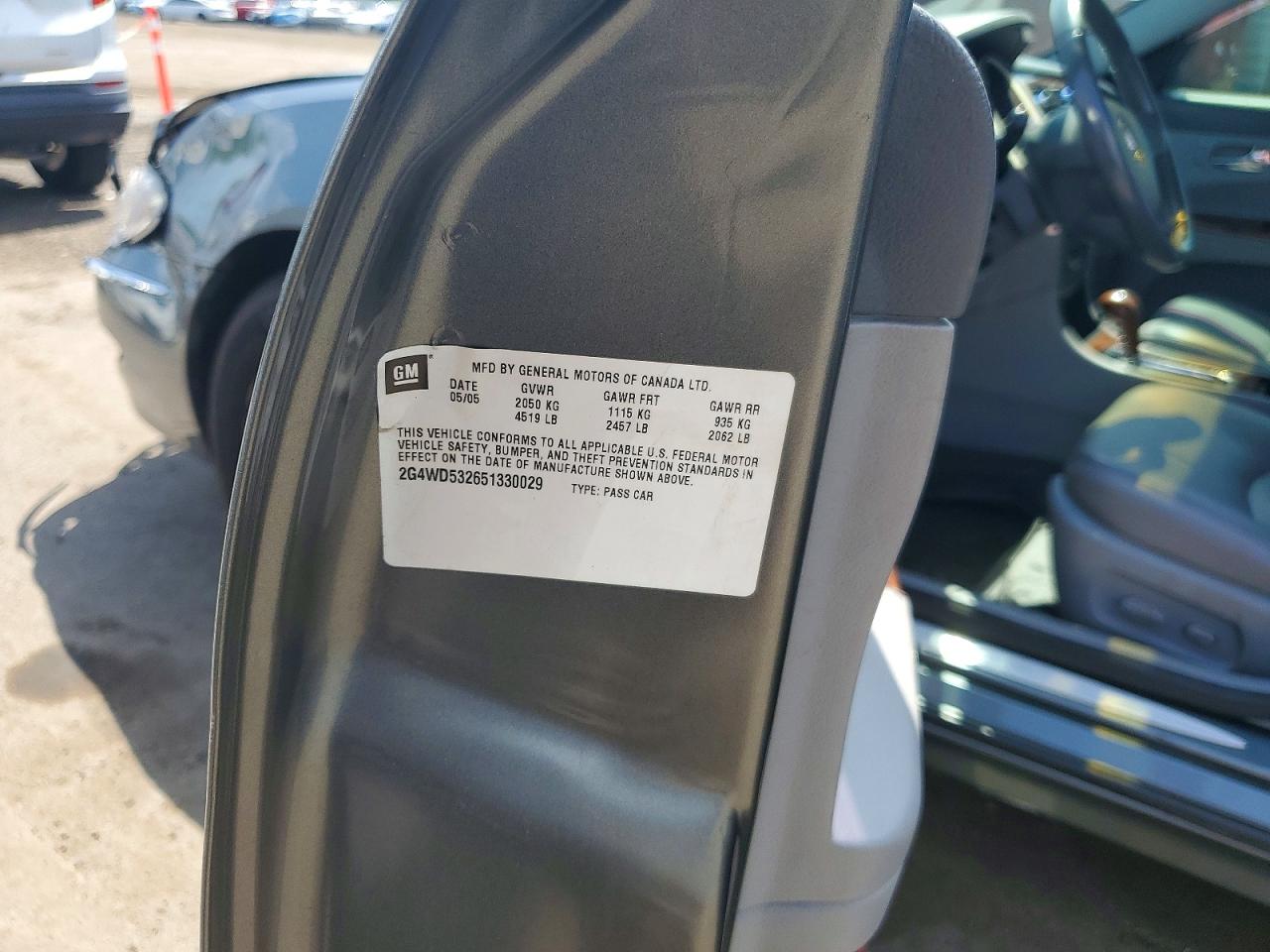 2005 Buick Lacrosse Cxl Charcoal vin: 2G4WD532651330029