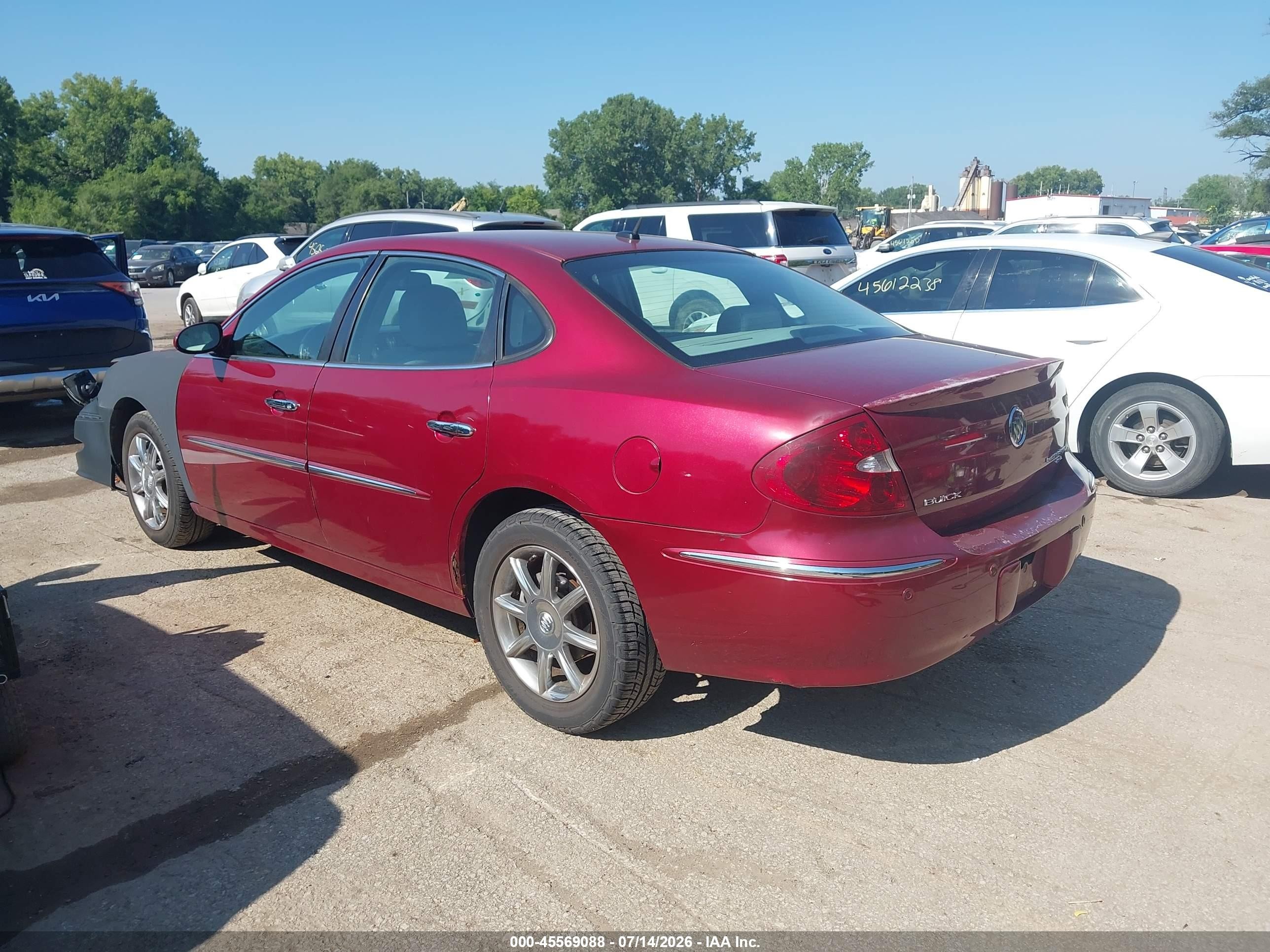 2007 Buick Lacrosse Cxl Red vin: 2G4WD582071180902