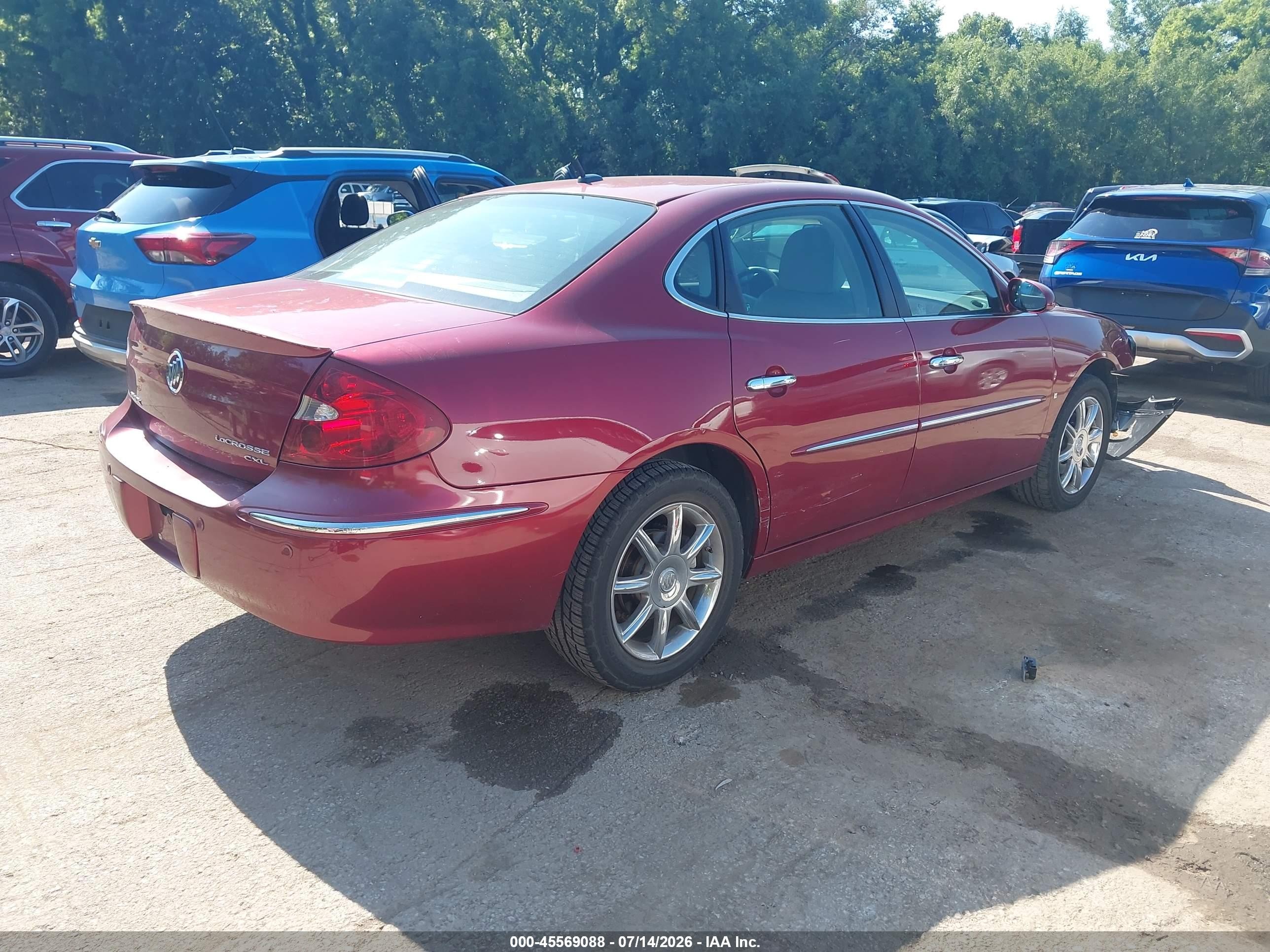 2007 Buick Lacrosse Cxl Red vin: 2G4WD582071180902