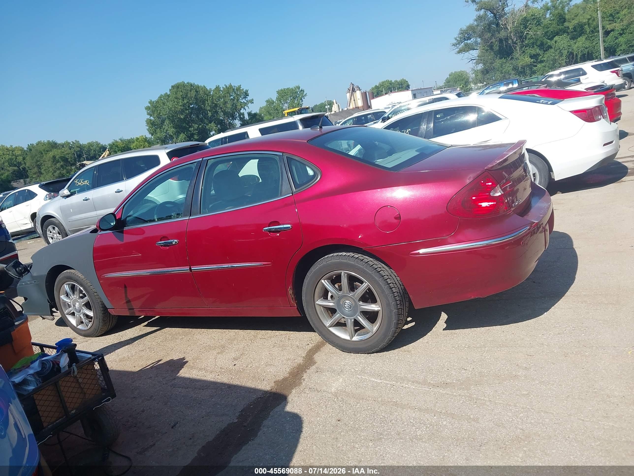 2007 Buick Lacrosse Cxl Red vin: 2G4WD582071180902