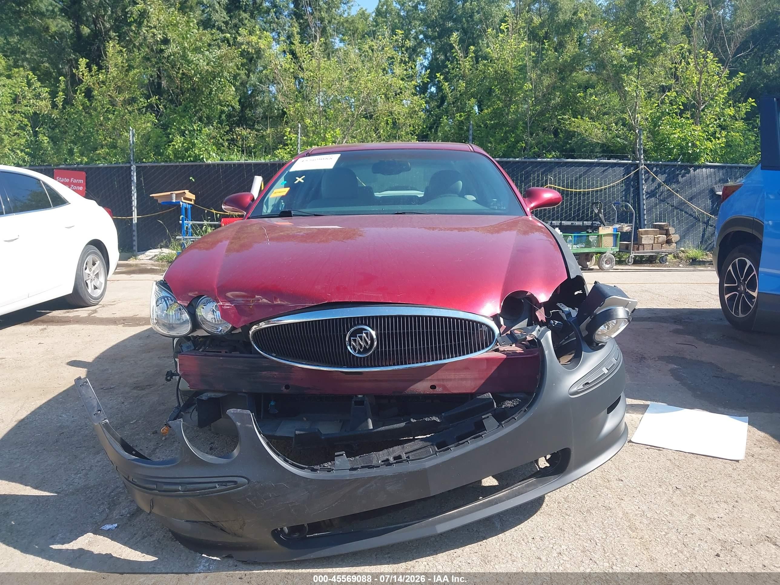 2007 Buick Lacrosse Cxl Red vin: 2G4WD582071180902