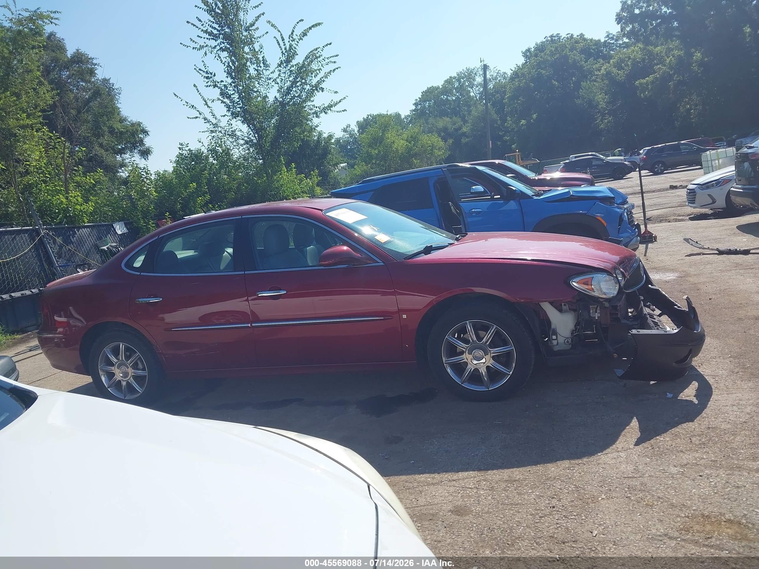 2007 Buick Lacrosse Cxl Red vin: 2G4WD582071180902