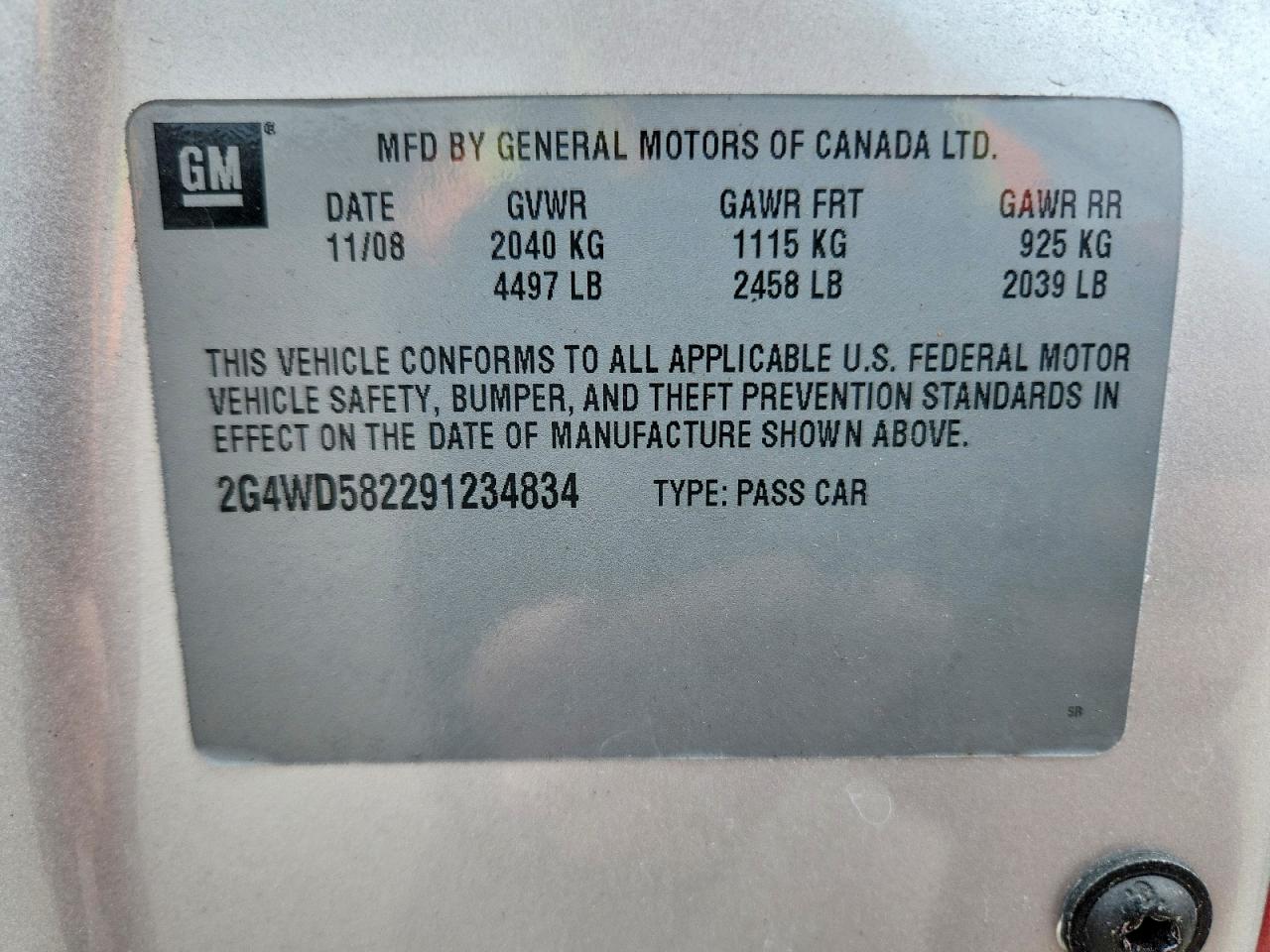 2009 Buick Lacrosse Cxl Silver vin: 2G4WD582291234834