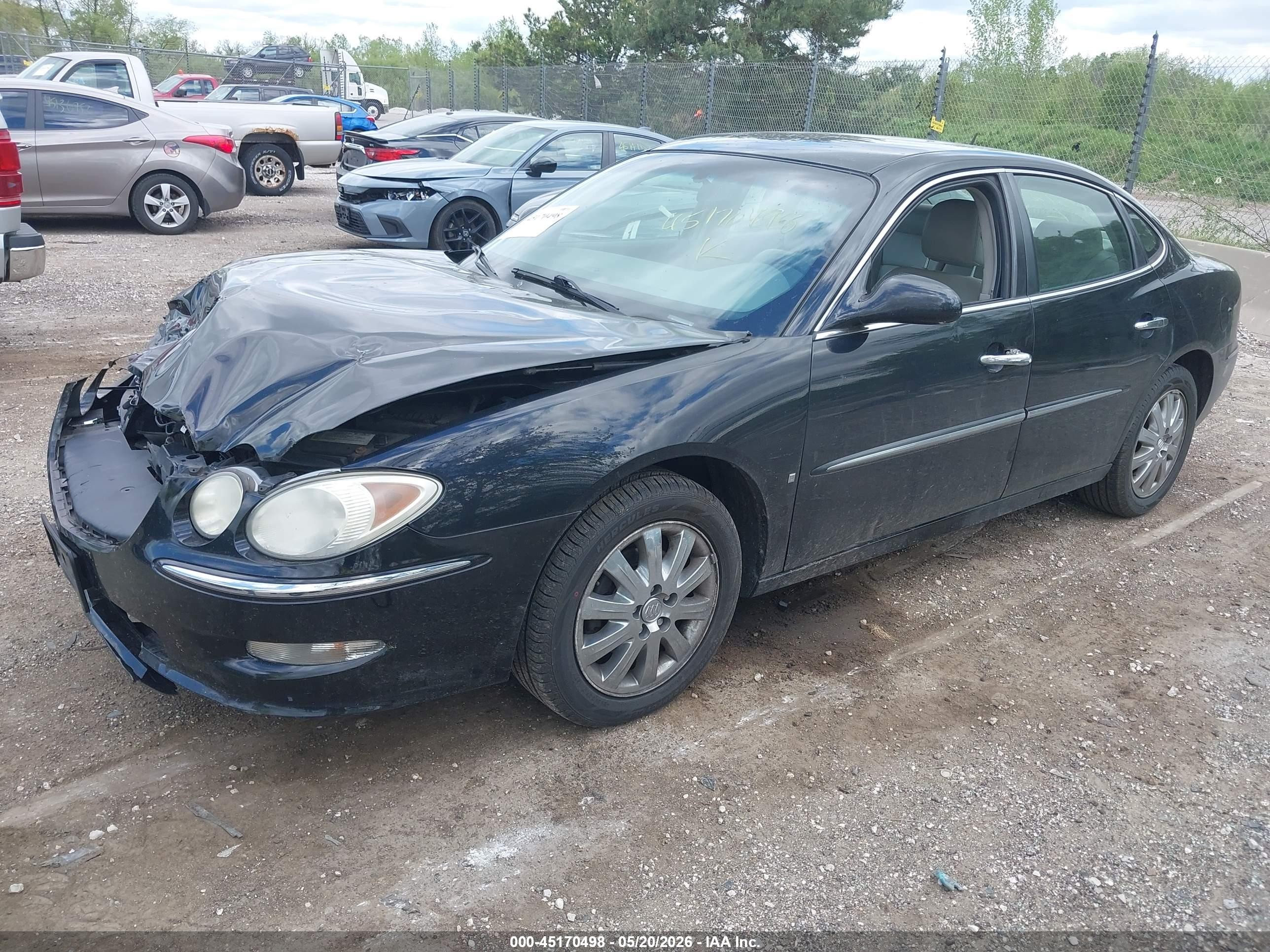 2008 Buick Lacrosse Cxl Black vin: 2G4WD582381182161