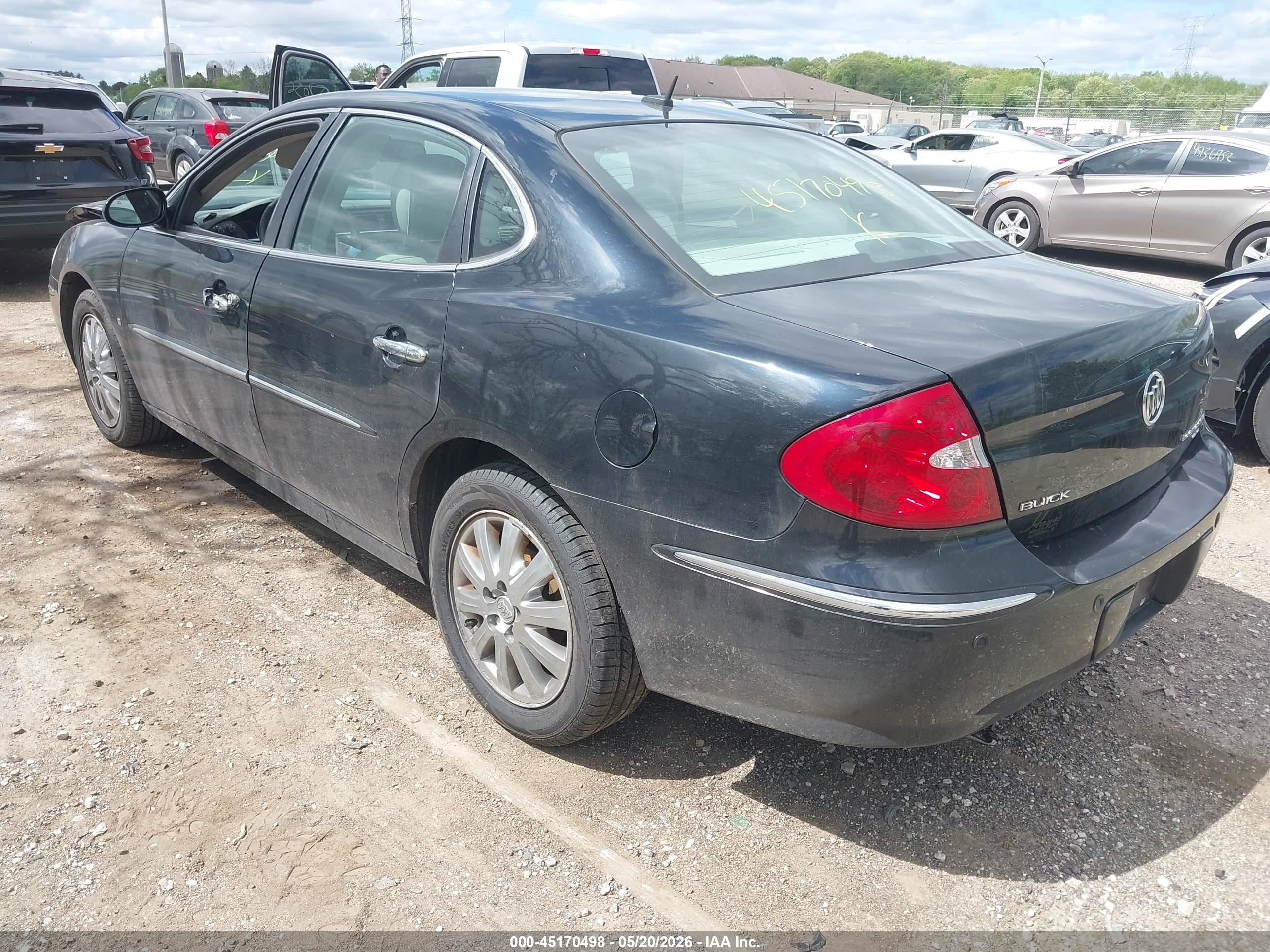 2008 Buick Lacrosse Cxl Black vin: 2G4WD582381182161