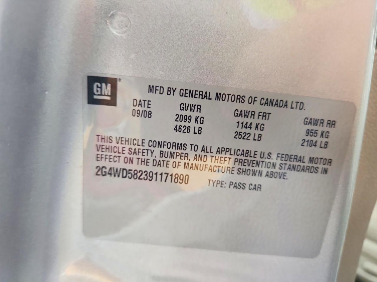 2009 Buick Lacrosse Cxl Silver vin: 2G4WD582391171890