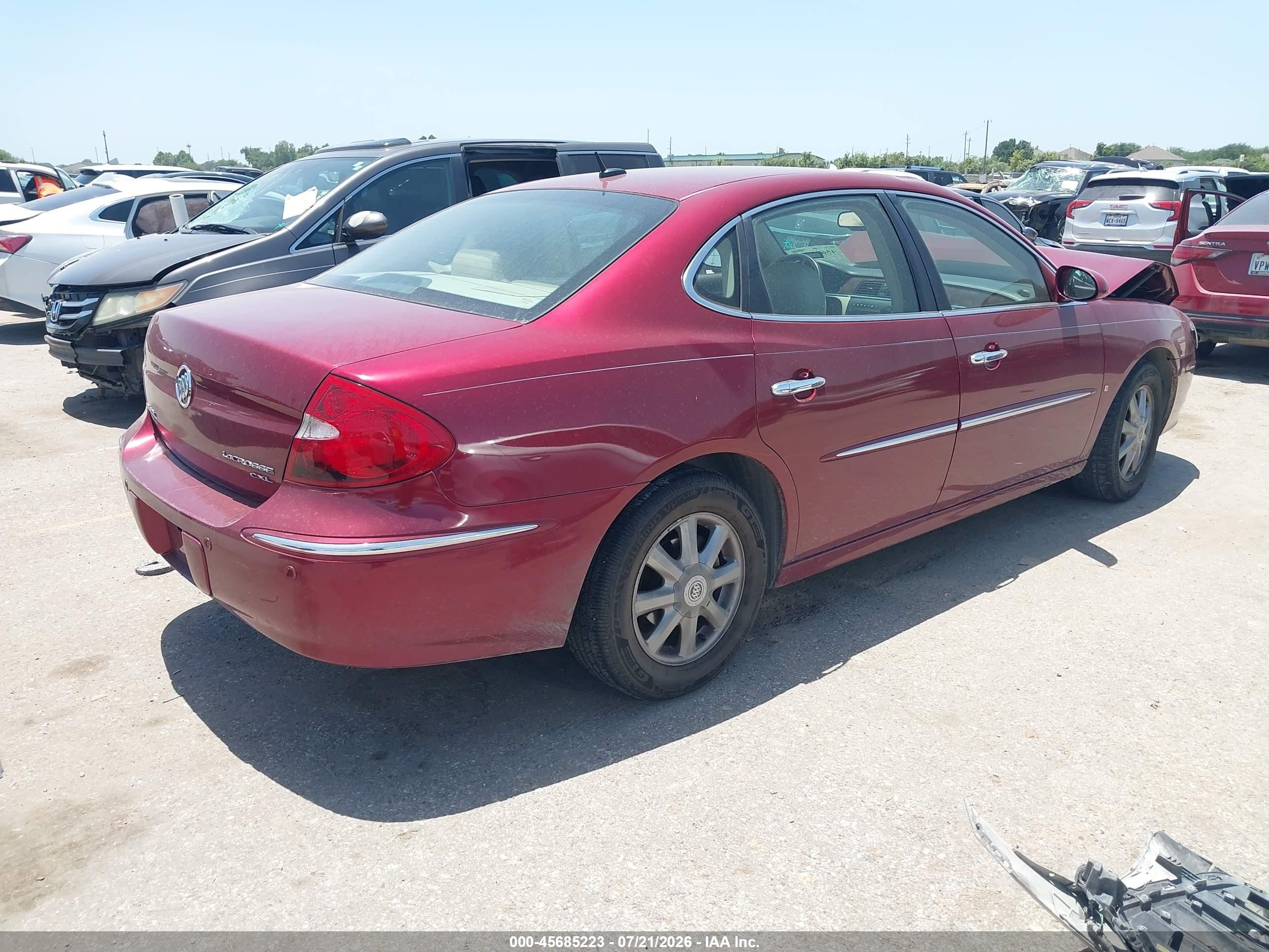 2009 Buick Lacrosse Cxl Burgundy vin: 2G4WD582391236432