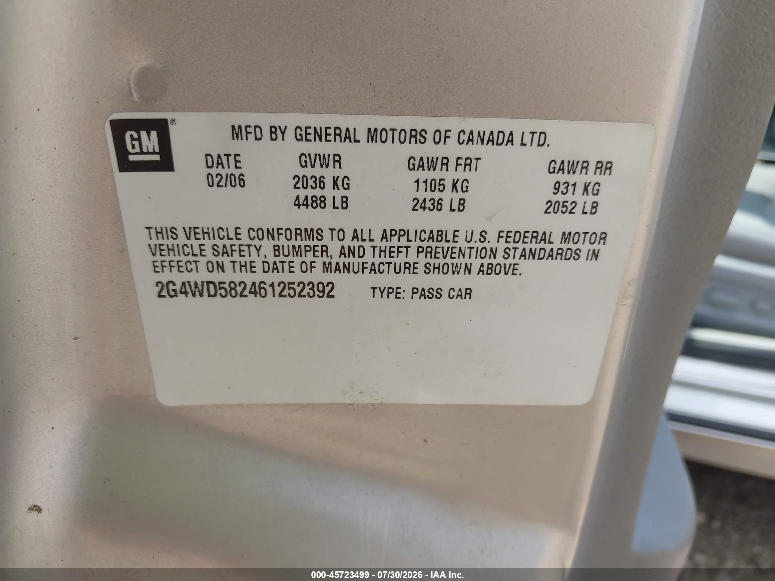 2006 Buick Lacrosse Cxl Серебряный vin: 2G4WD582461252392