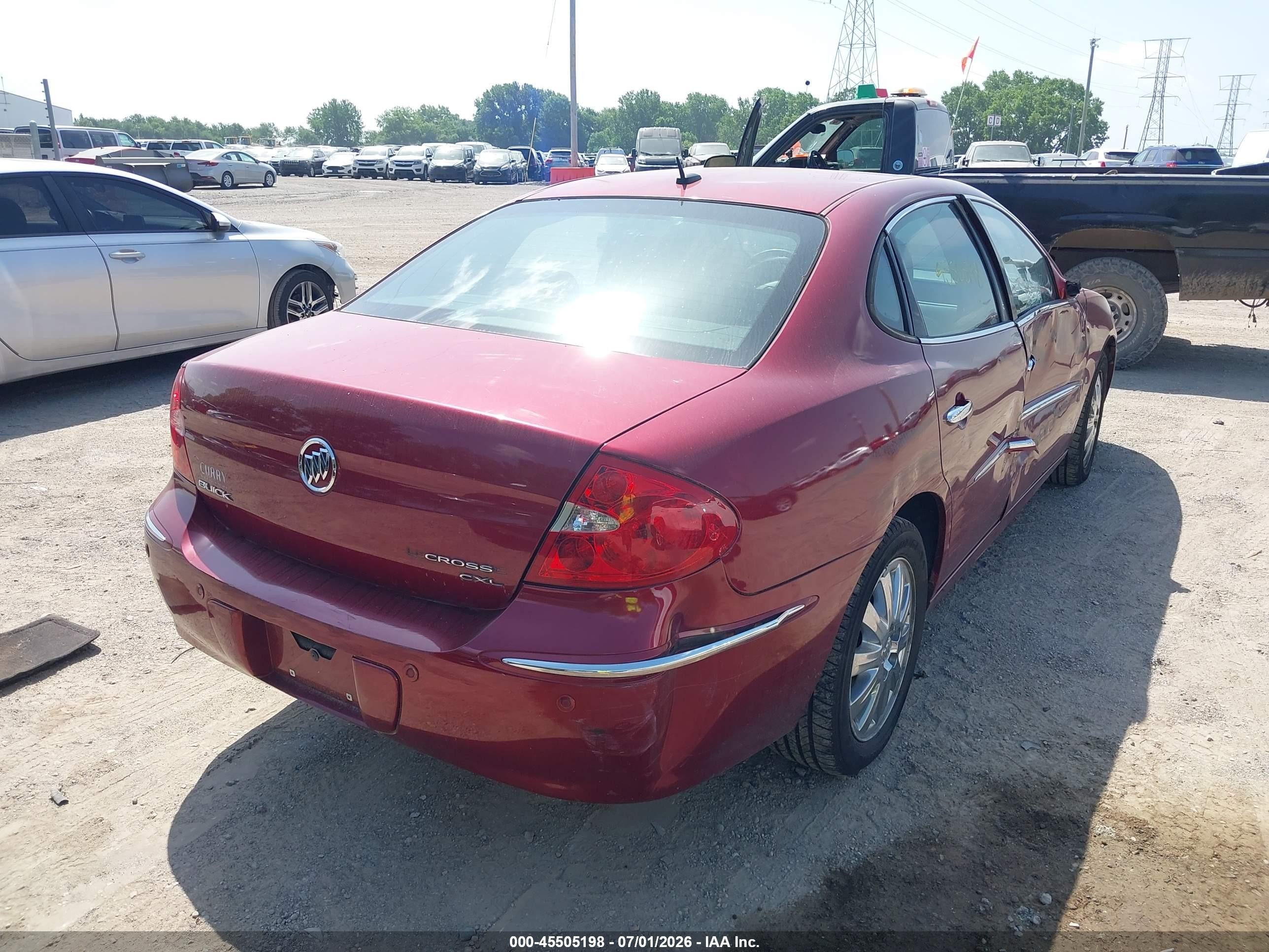 2008 Buick Lacrosse Cxl Red vin: 2G4WD582481248488