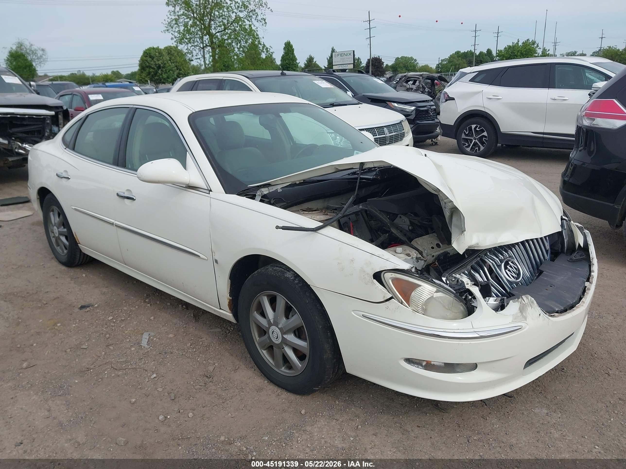 2008 Buick Lacrosse Cxl White vin: 2G4WD582481353371