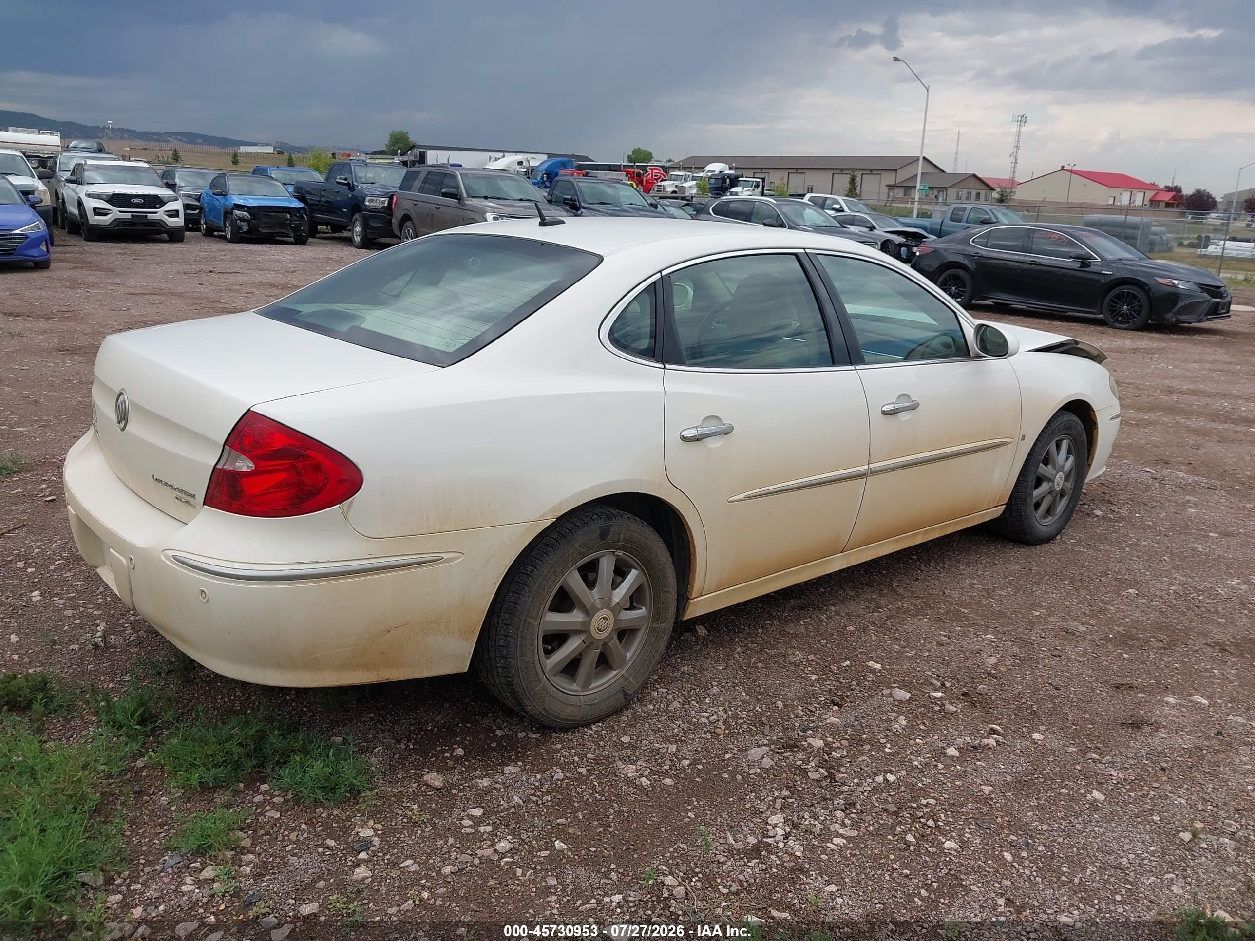2009 Buick Lacrosse Cxl White vin: 2G4WD582691193642
