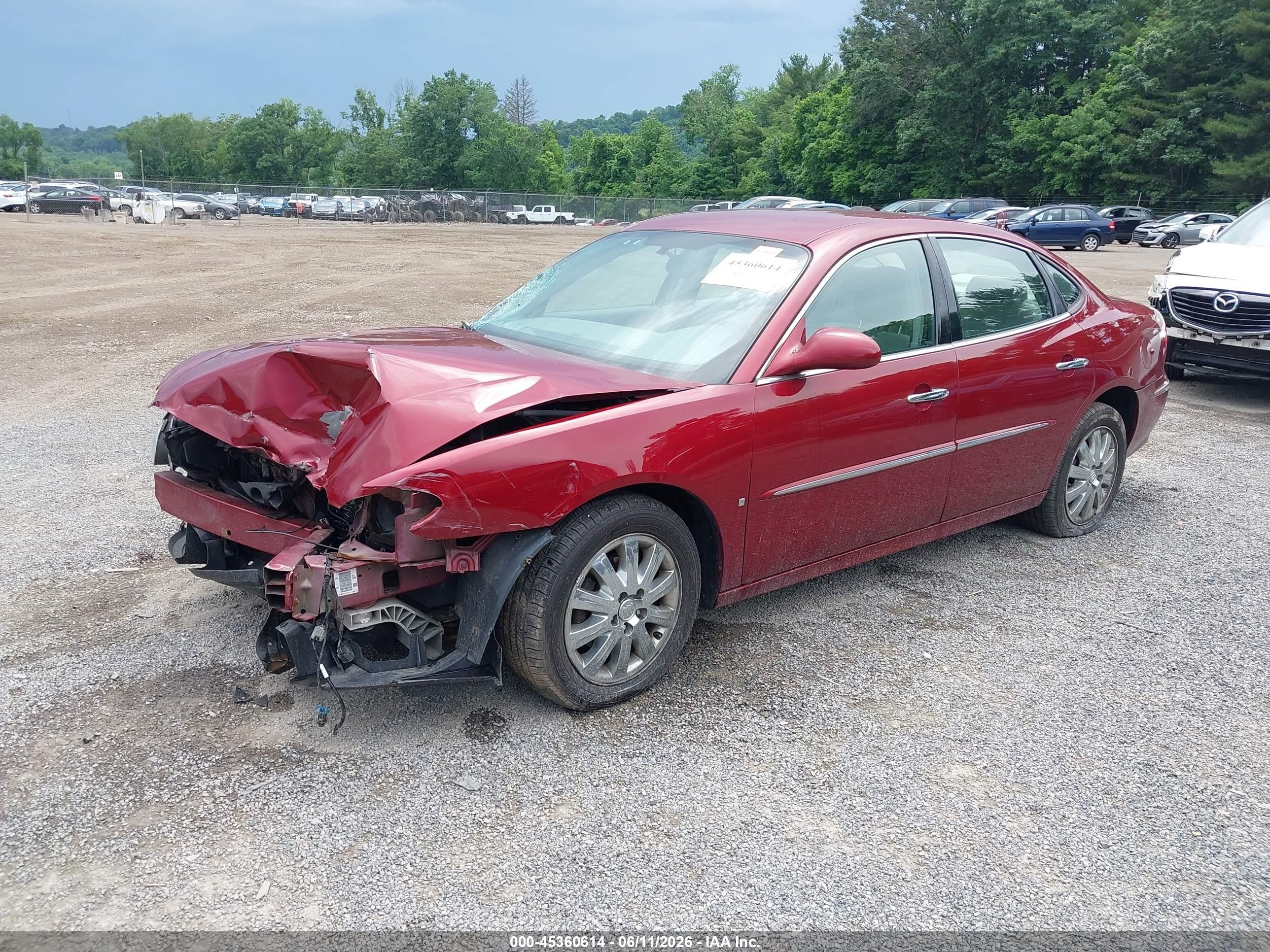 2009 Buick Lacrosse Cxl Red vin: 2G4WD582691222993
