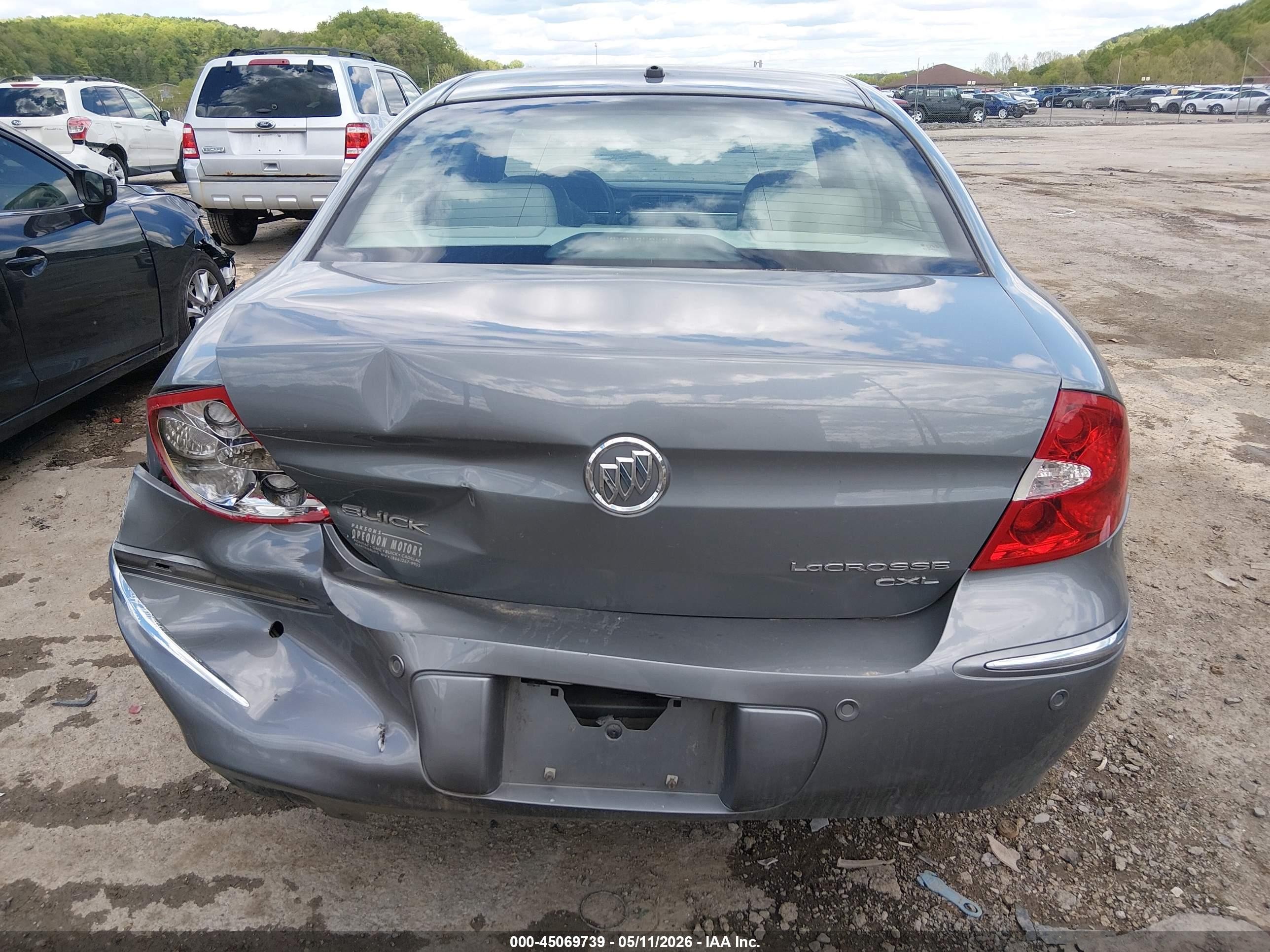2009 Buick Lacrosse Cxl Gray vin: 2G4WD582891199474