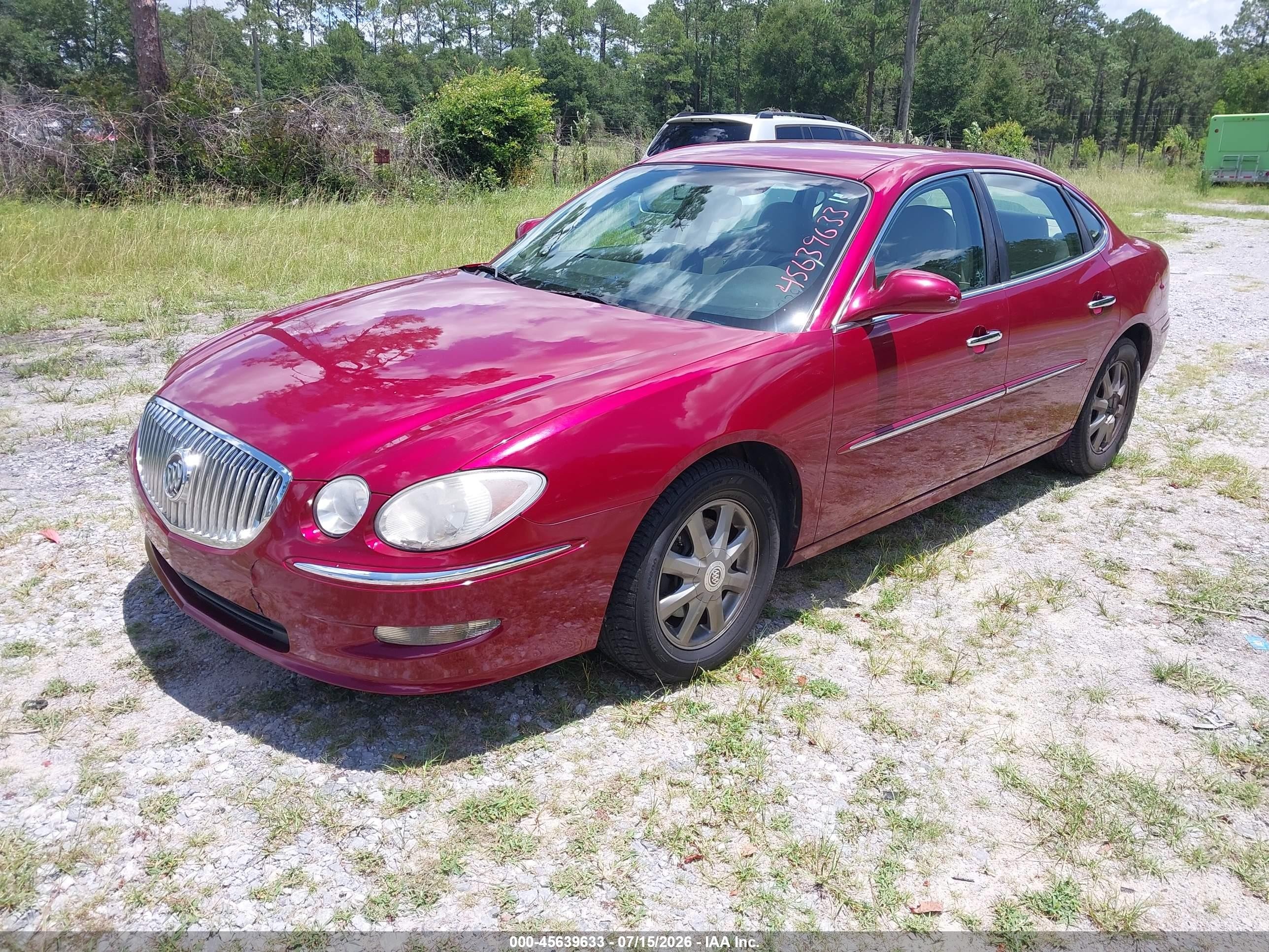2008 Buick Lacrosse Cxl Red vin: 2G4WD582981128668