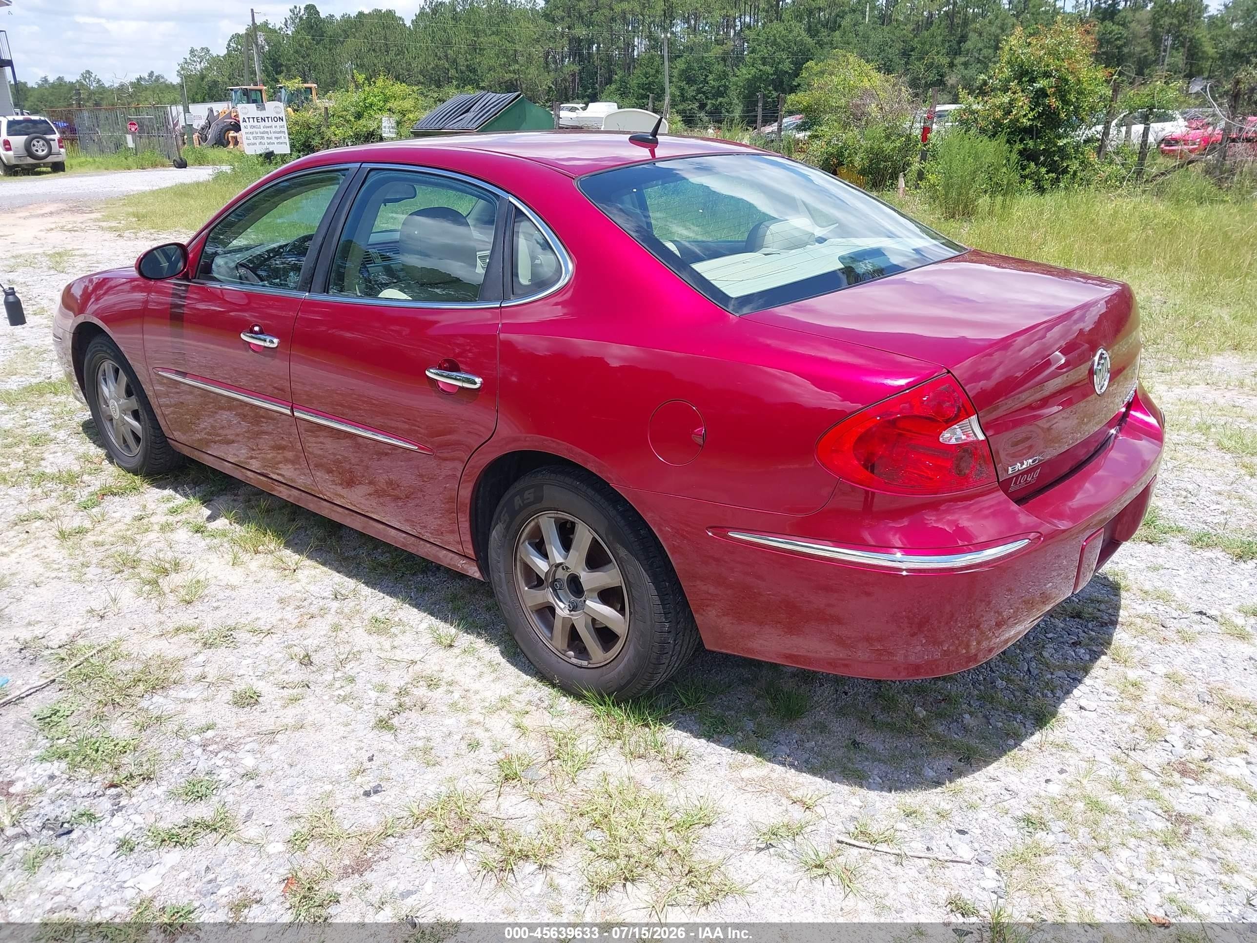 2008 Buick Lacrosse Cxl Red vin: 2G4WD582981128668
