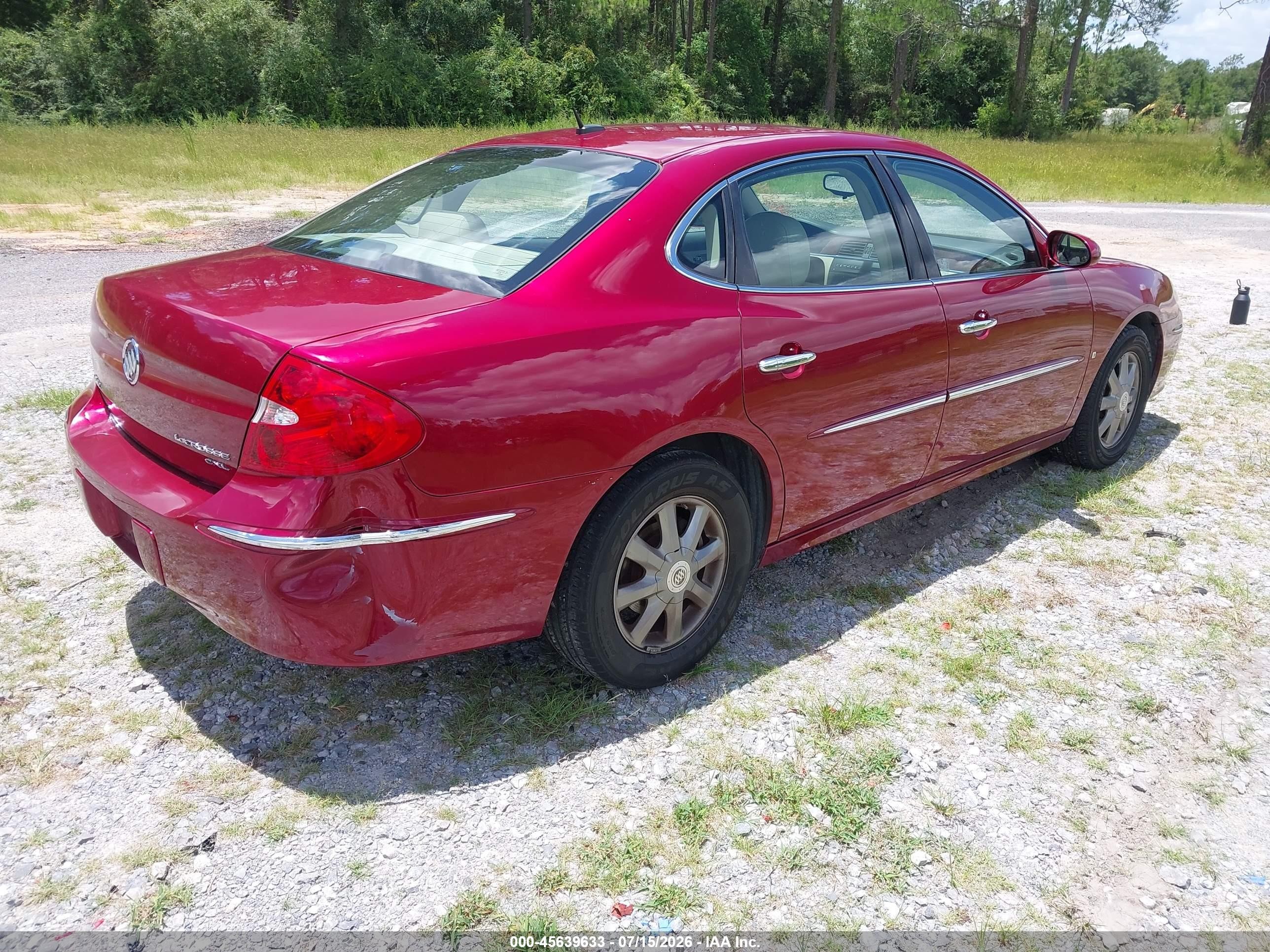 2008 Buick Lacrosse Cxl Red vin: 2G4WD582981128668