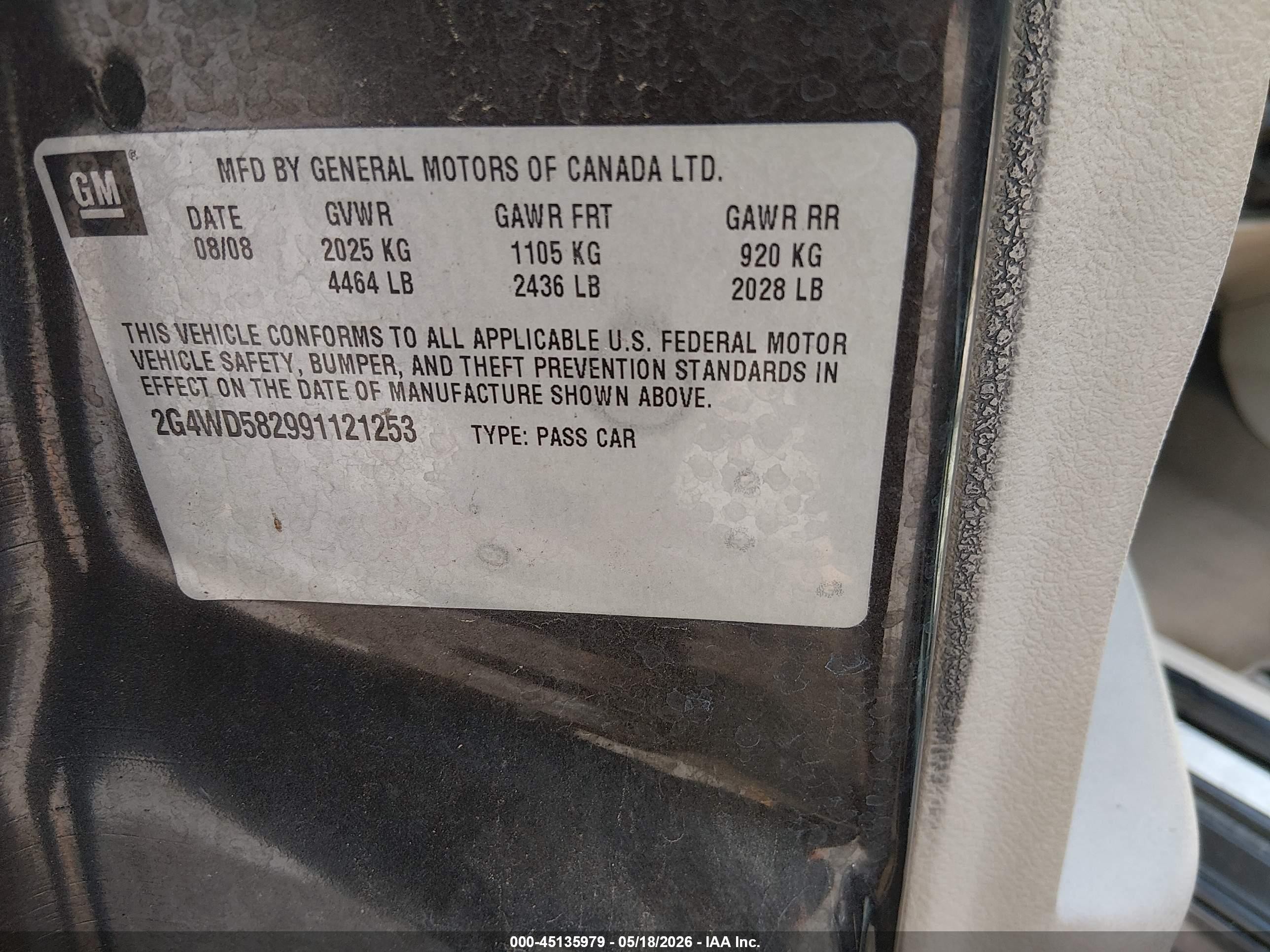 2009 Buick Lacrosse Cxl Black vin: 2G4WD582991121253