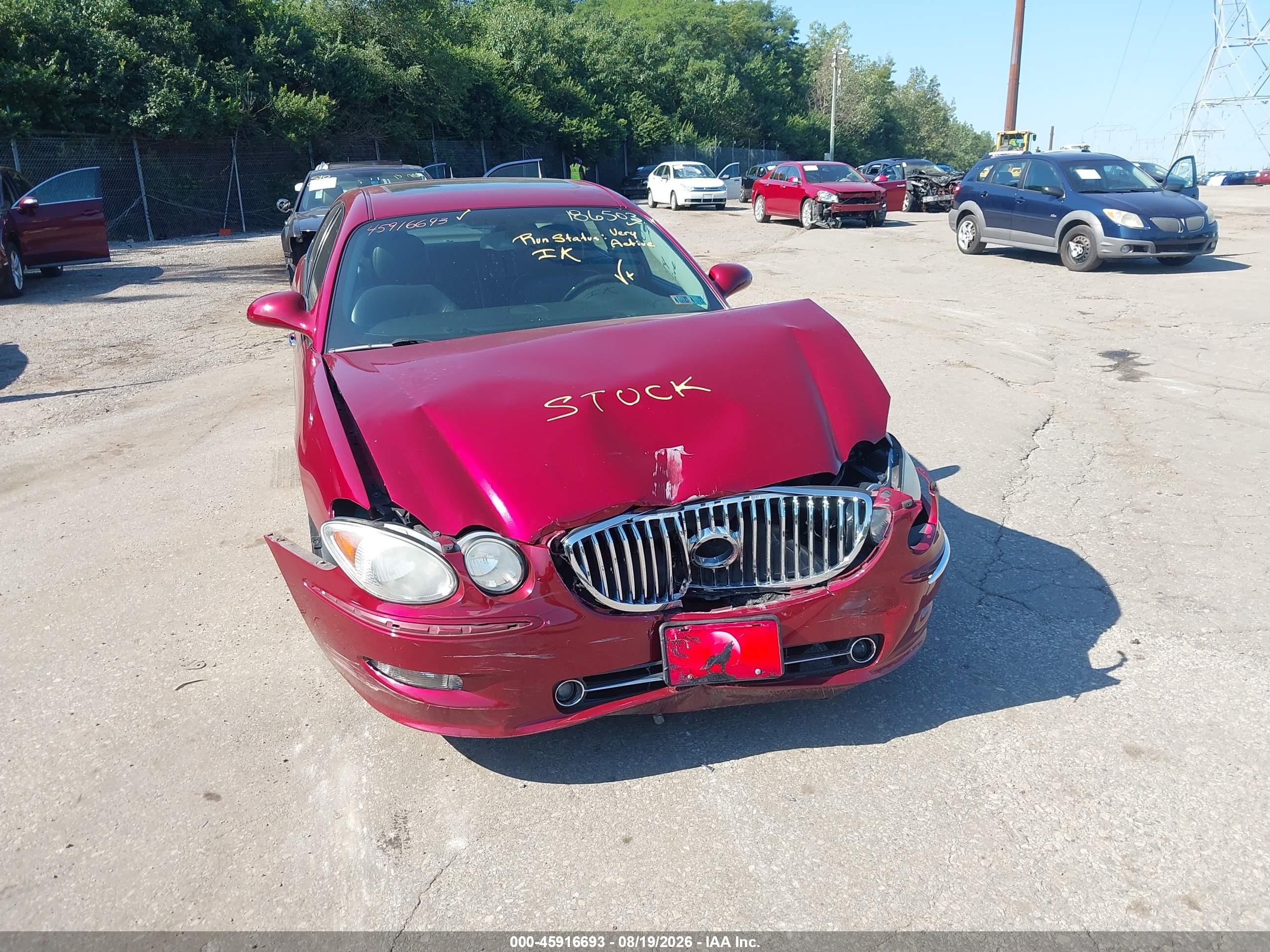 2008 Buick Lacrosse Cxs Maroon vin: 2G4WE587281186503