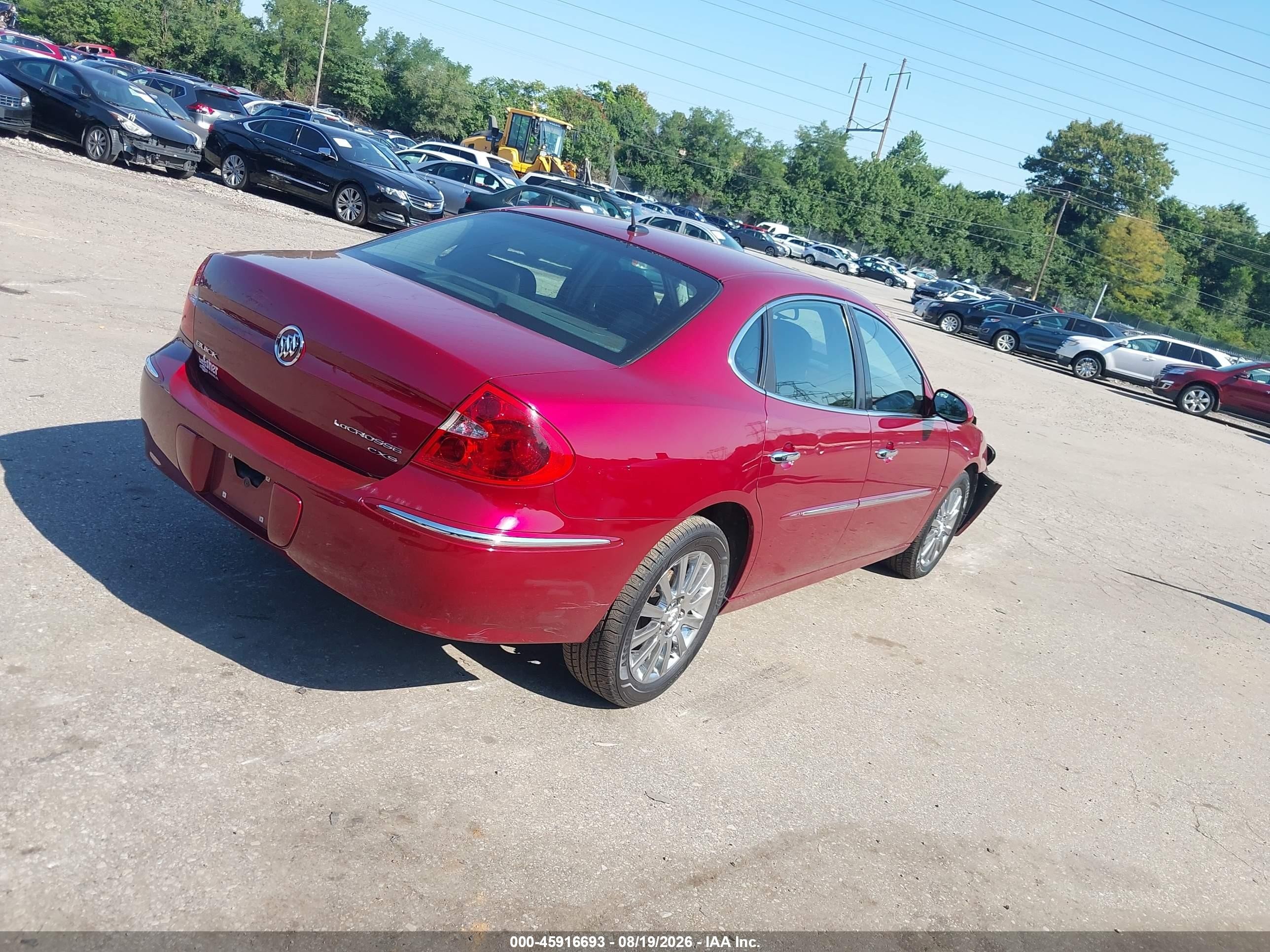 2008 Buick Lacrosse Cxs Maroon vin: 2G4WE587281186503