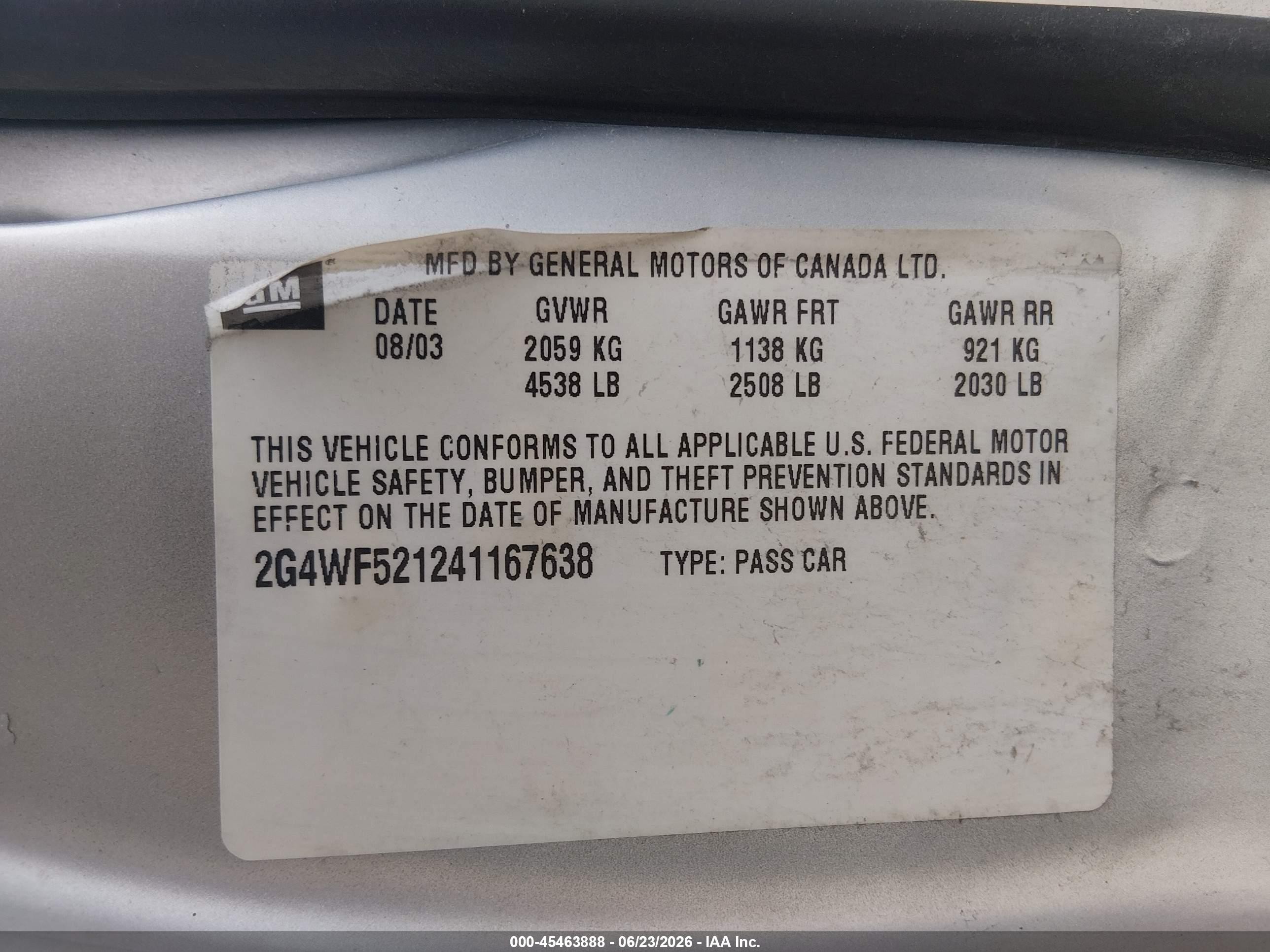 2004 Buick Regal Gs Silver vin: 2G4WF521241167638